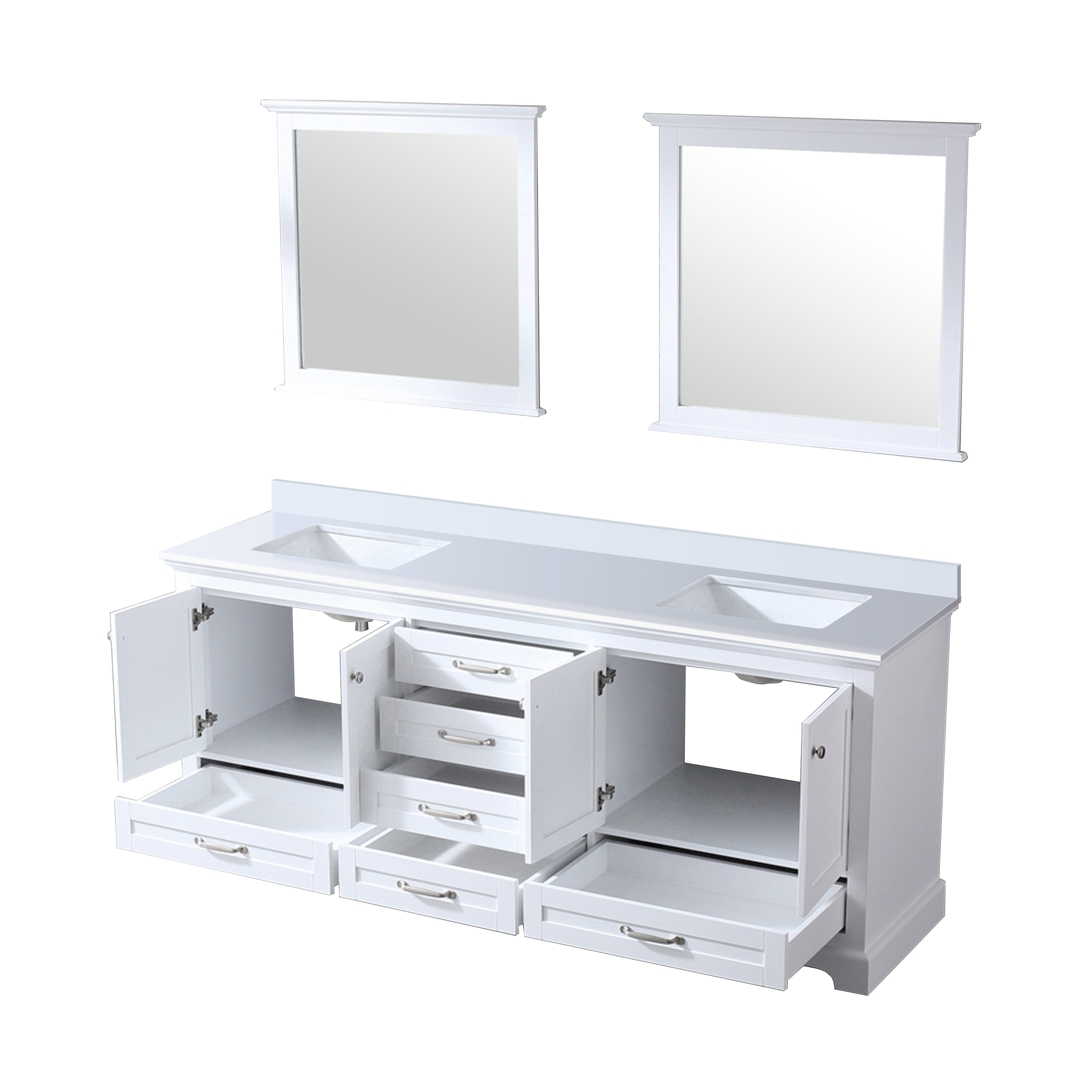 Dukes 80 in. W x 22 in. D White Double Bath Vanity
