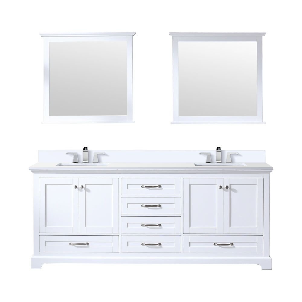 Dukes 80 in. W x 22 in. D White Double Bath Vanity