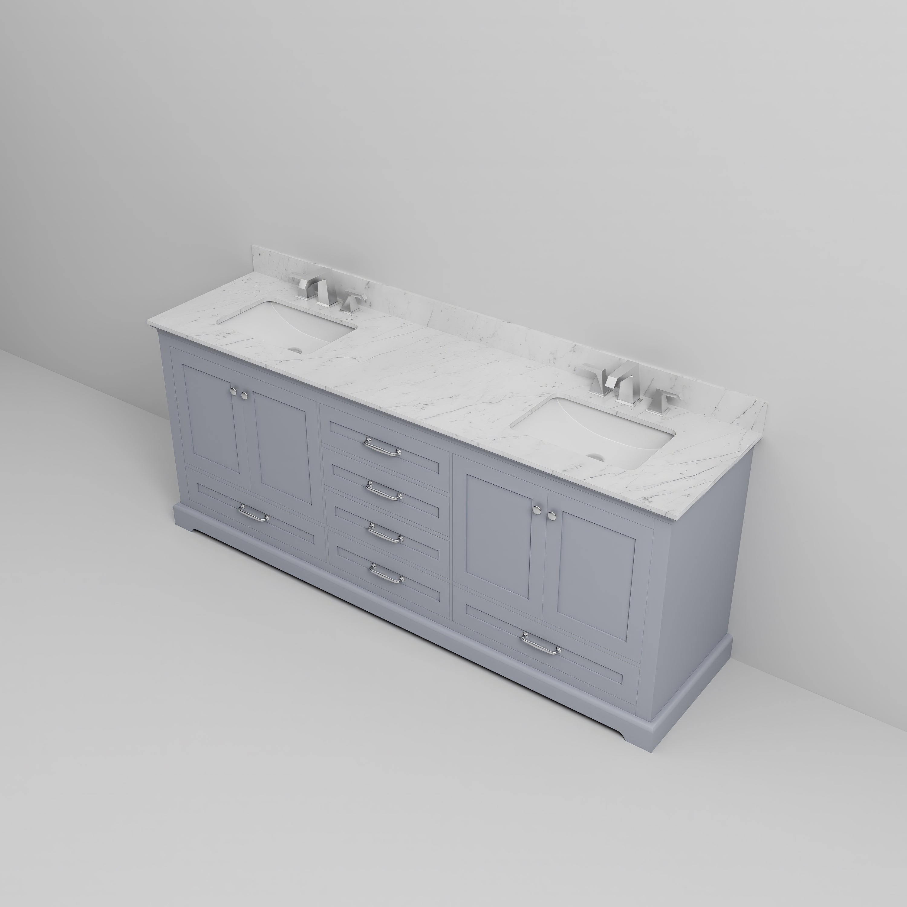 Dukes 80 in. W x 22 in. D Dark Grey Double Bath Vanity