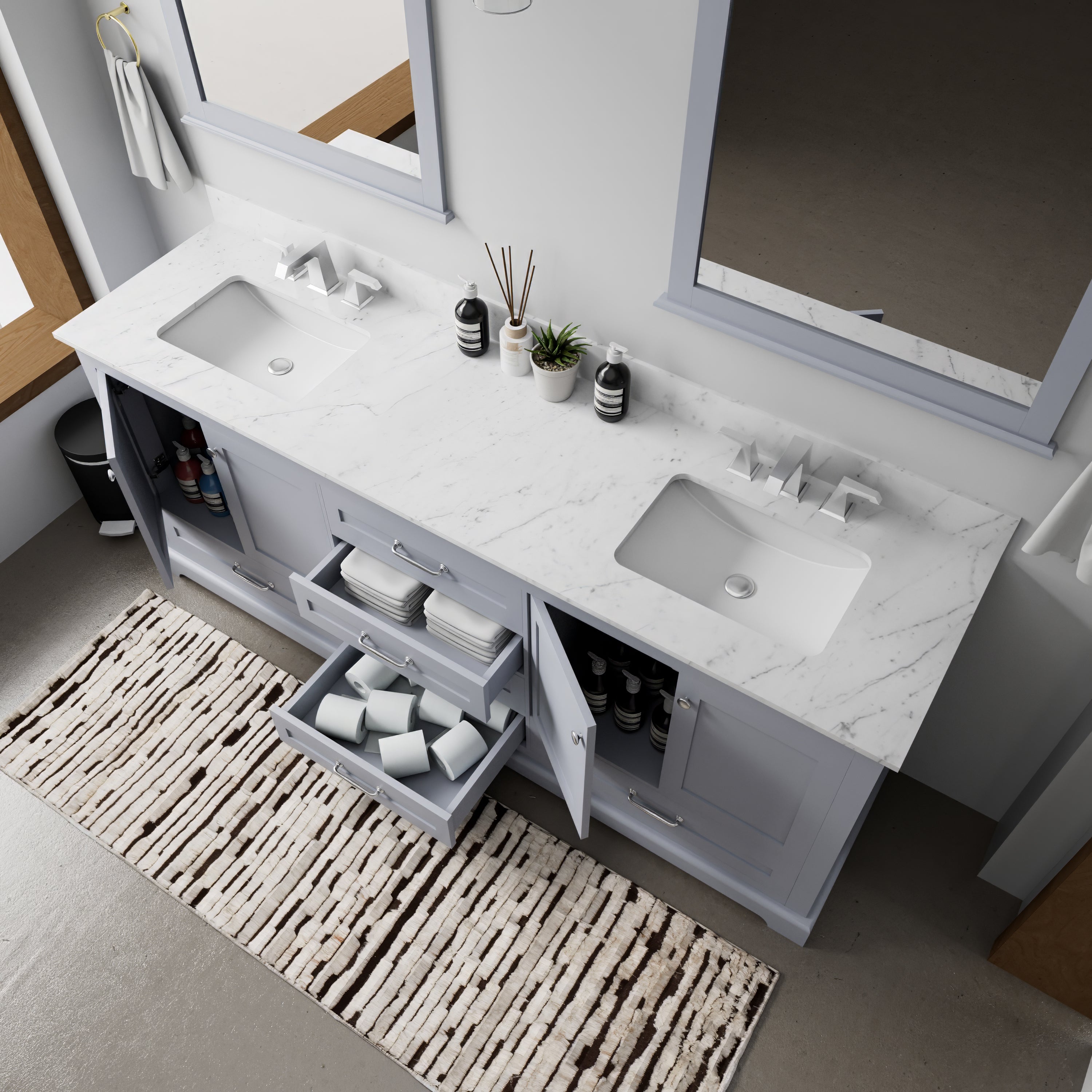 Dukes 80 in. W x 22 in. D Dark Grey Double Bath Vanity