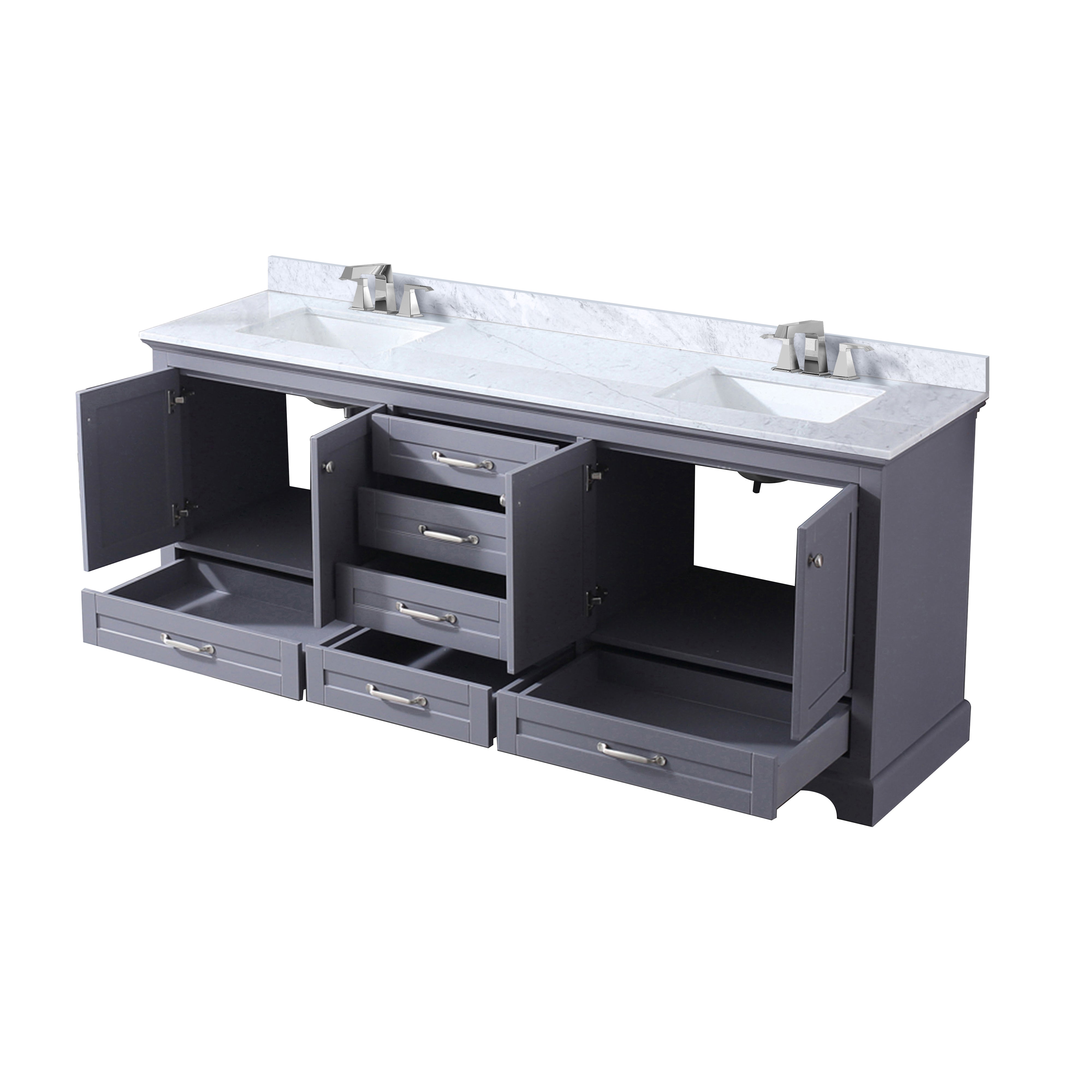 Dukes 80 in. W x 22 in. D Dark Grey Double Bath Vanity