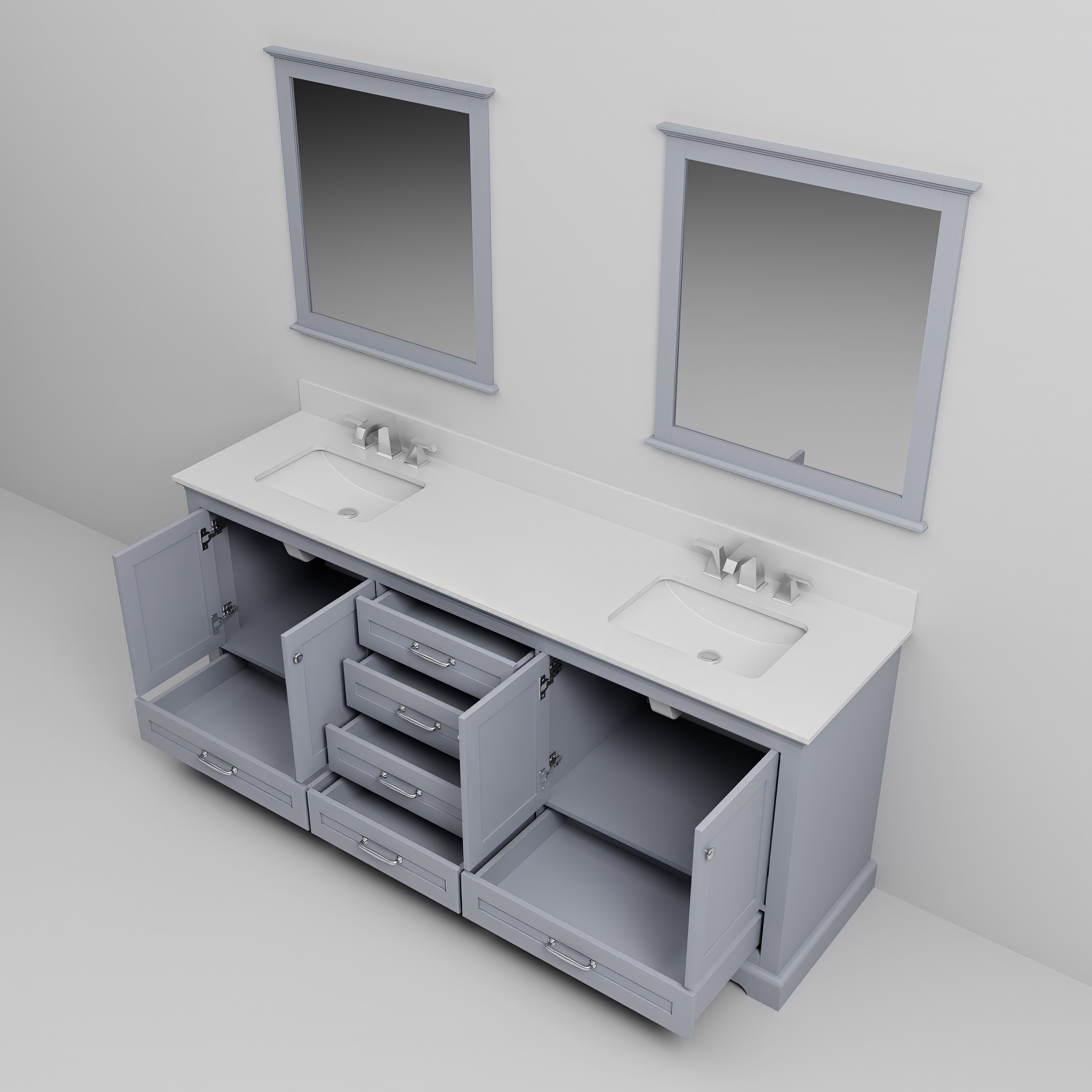 Dukes 80 in. W x 22 in. D Dark Grey Double Bath Vanity