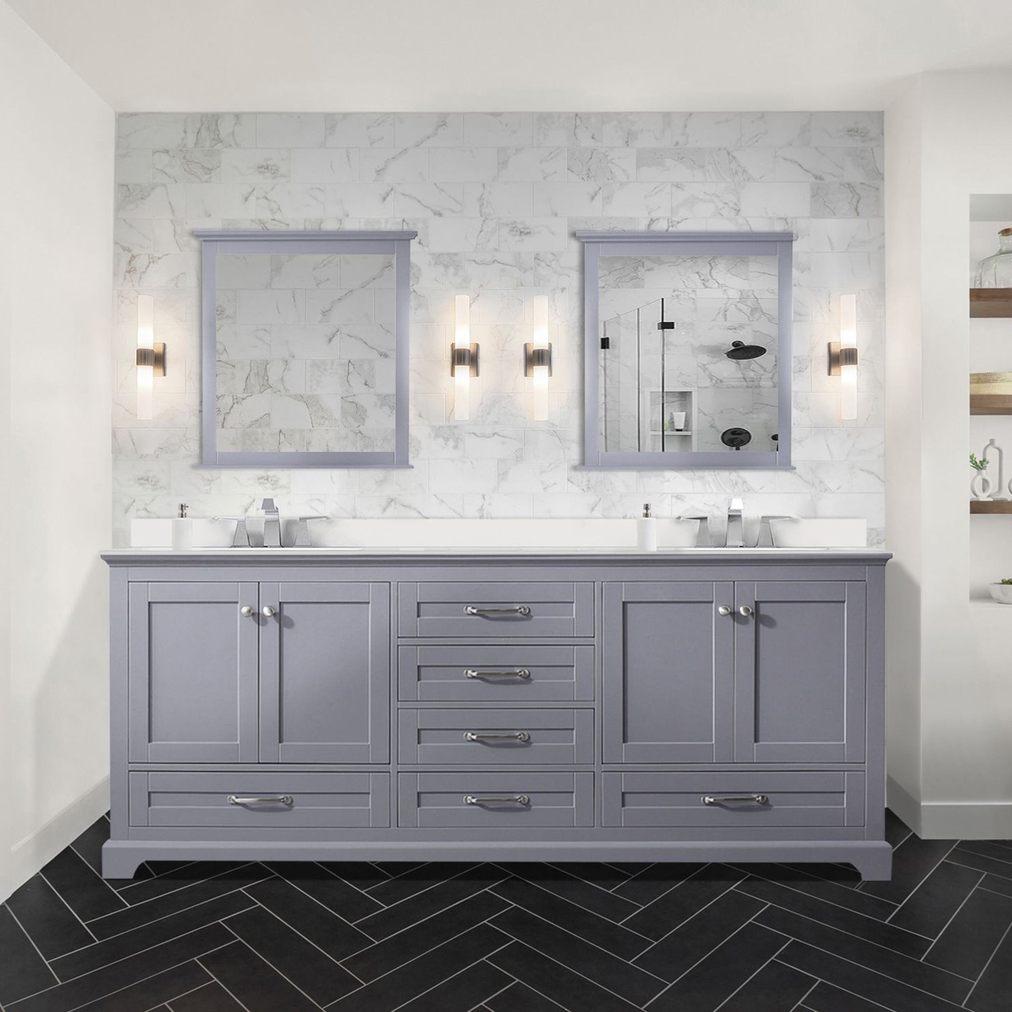Dukes 80 in. W x 22 in. D Dark Grey Double Bath Vanity