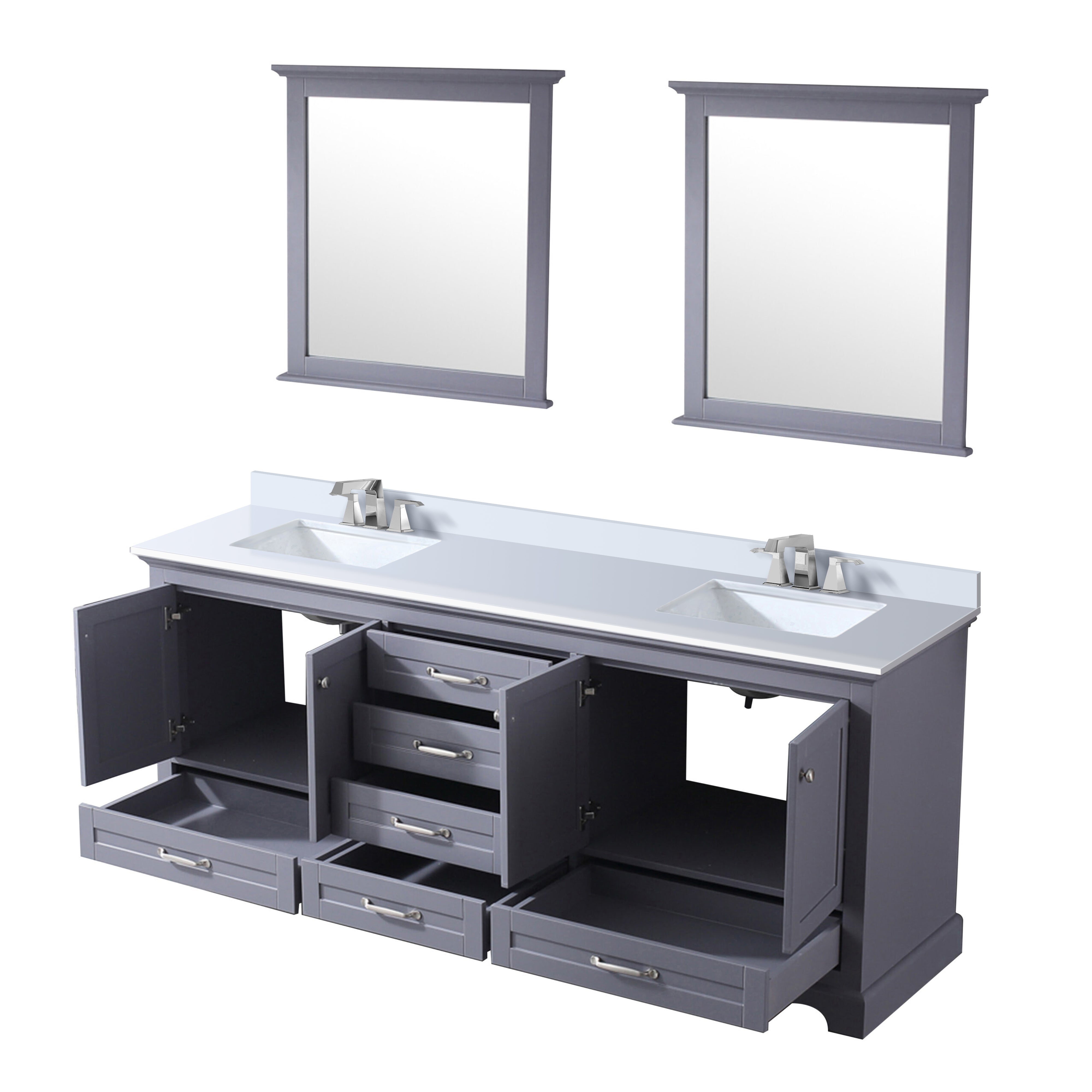 Dukes 80 in. W x 22 in. D Dark Grey Double Bath Vanity