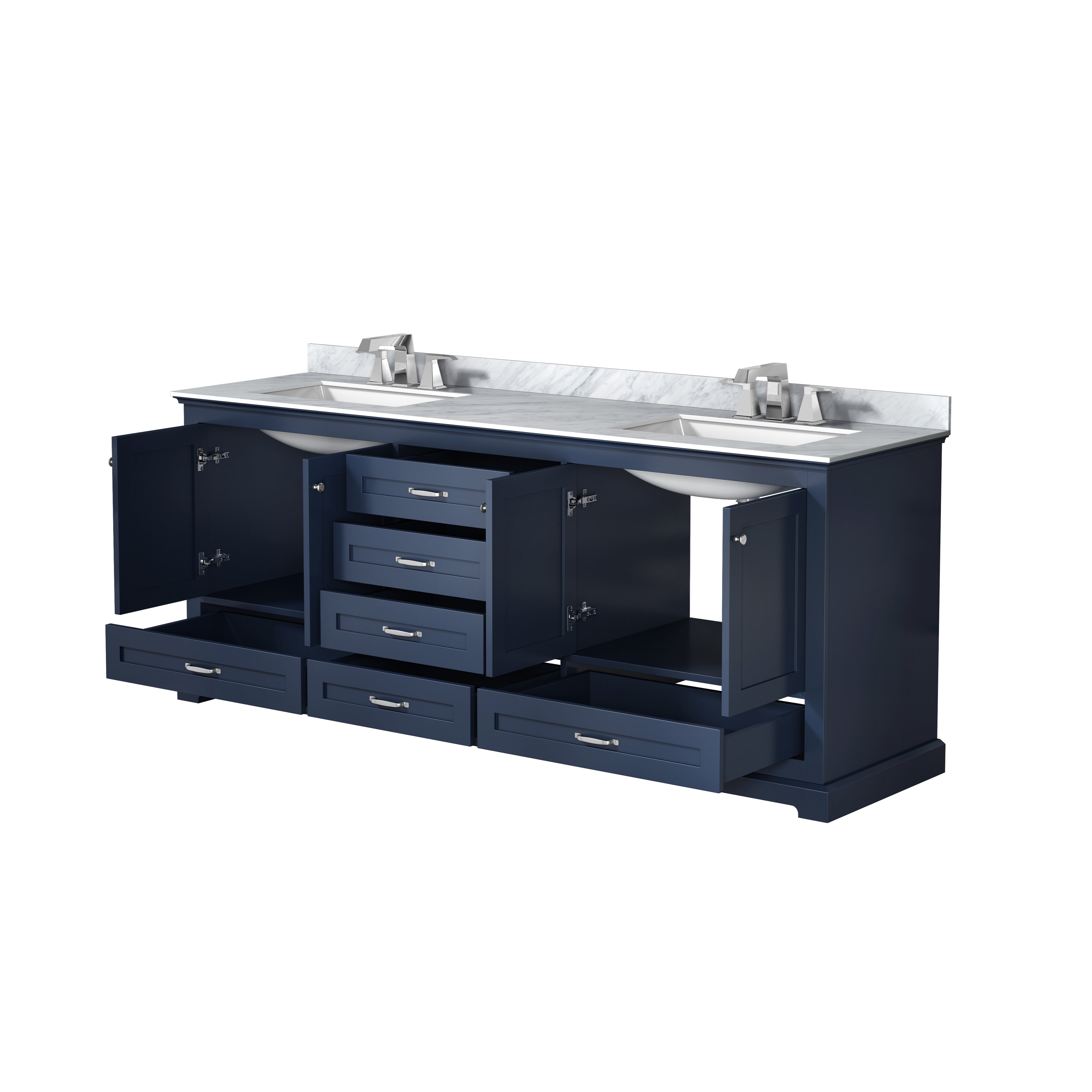Dukes 80 in. W x 22 in. D Navy Blue Double Bath Vanity