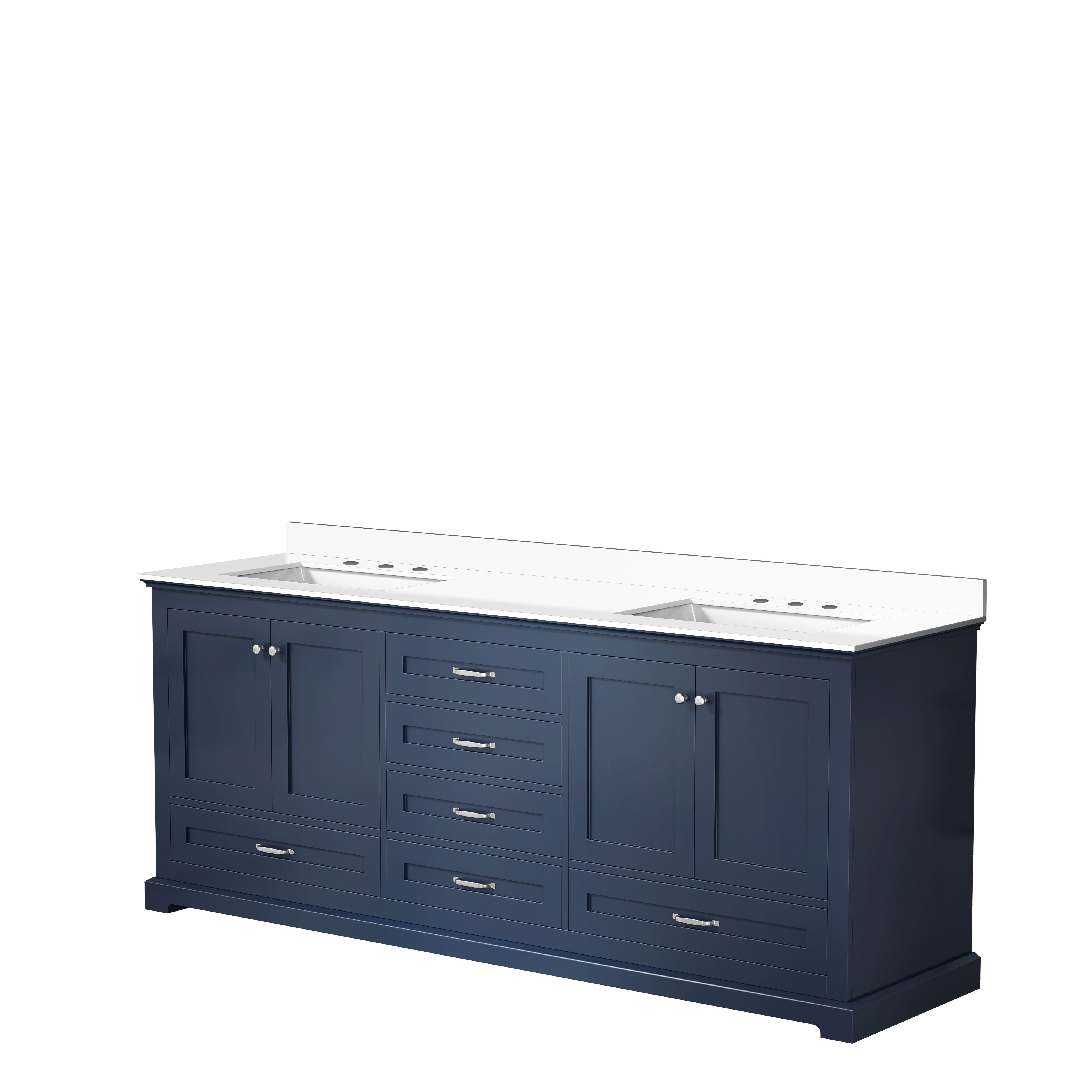 Dukes 80 in. W x 22 in. D Navy Blue Double Bath Vanity