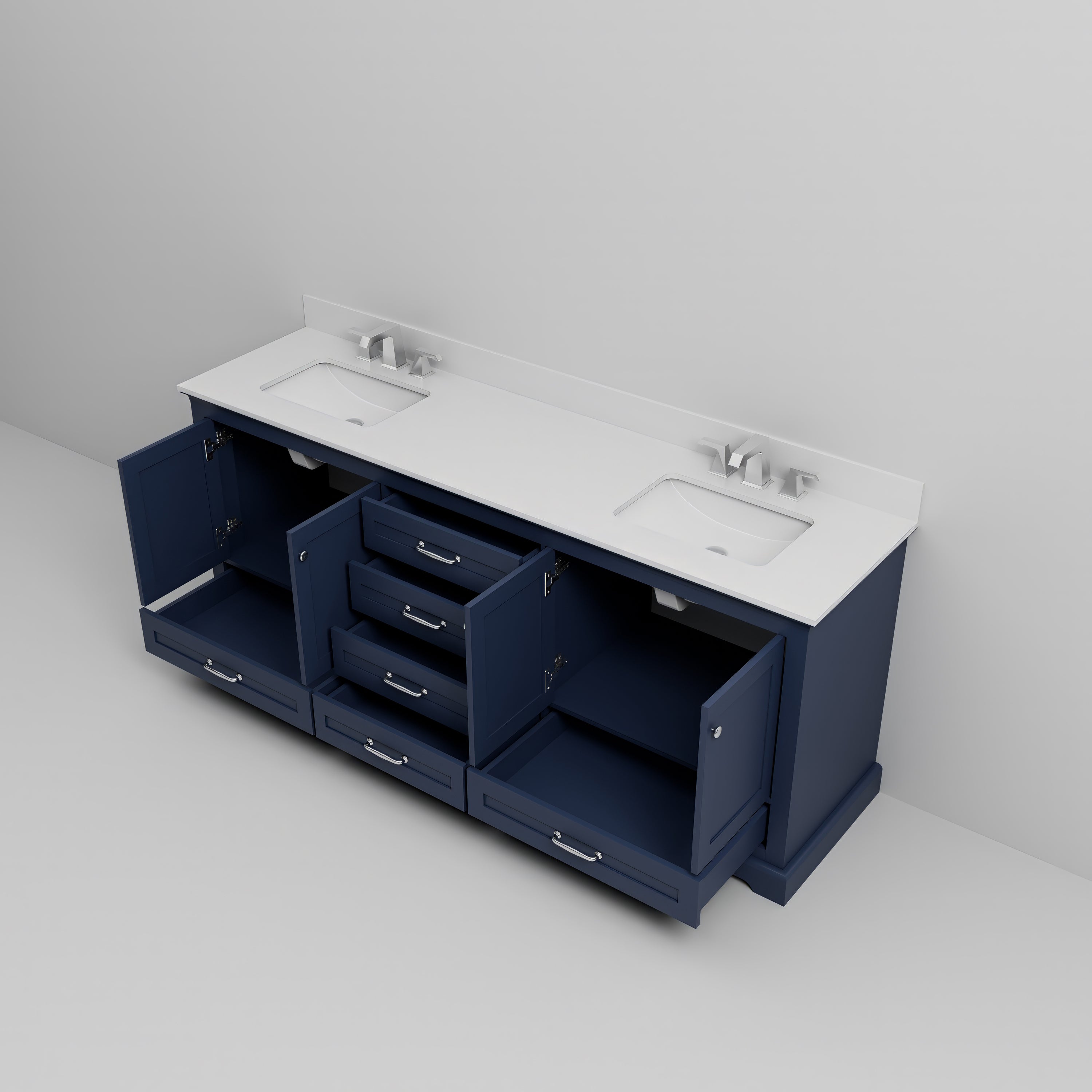 Dukes 80 in. W x 22 in. D Navy Blue Double Bath Vanity