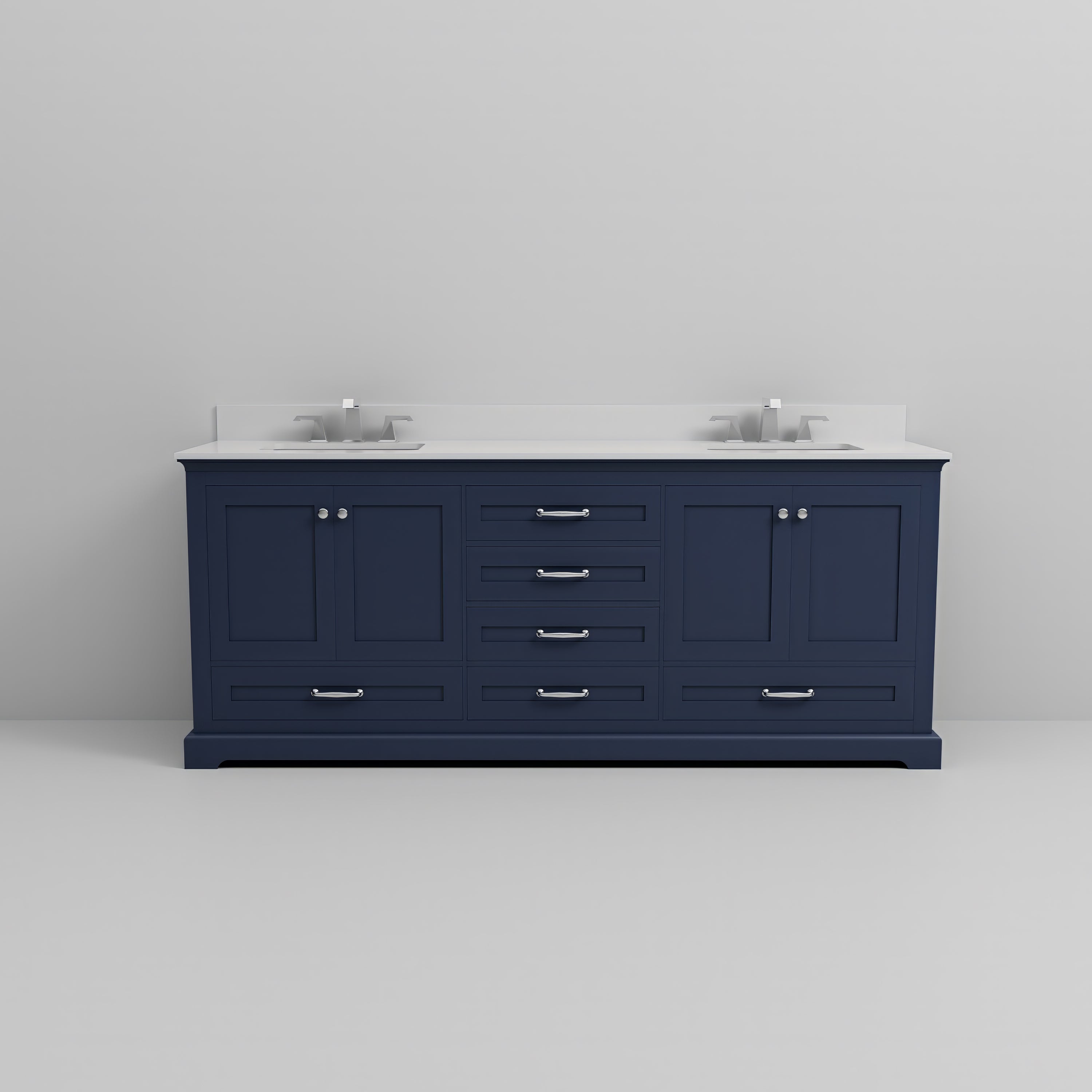 Dukes 80 in. W x 22 in. D Navy Blue Double Bath Vanity
