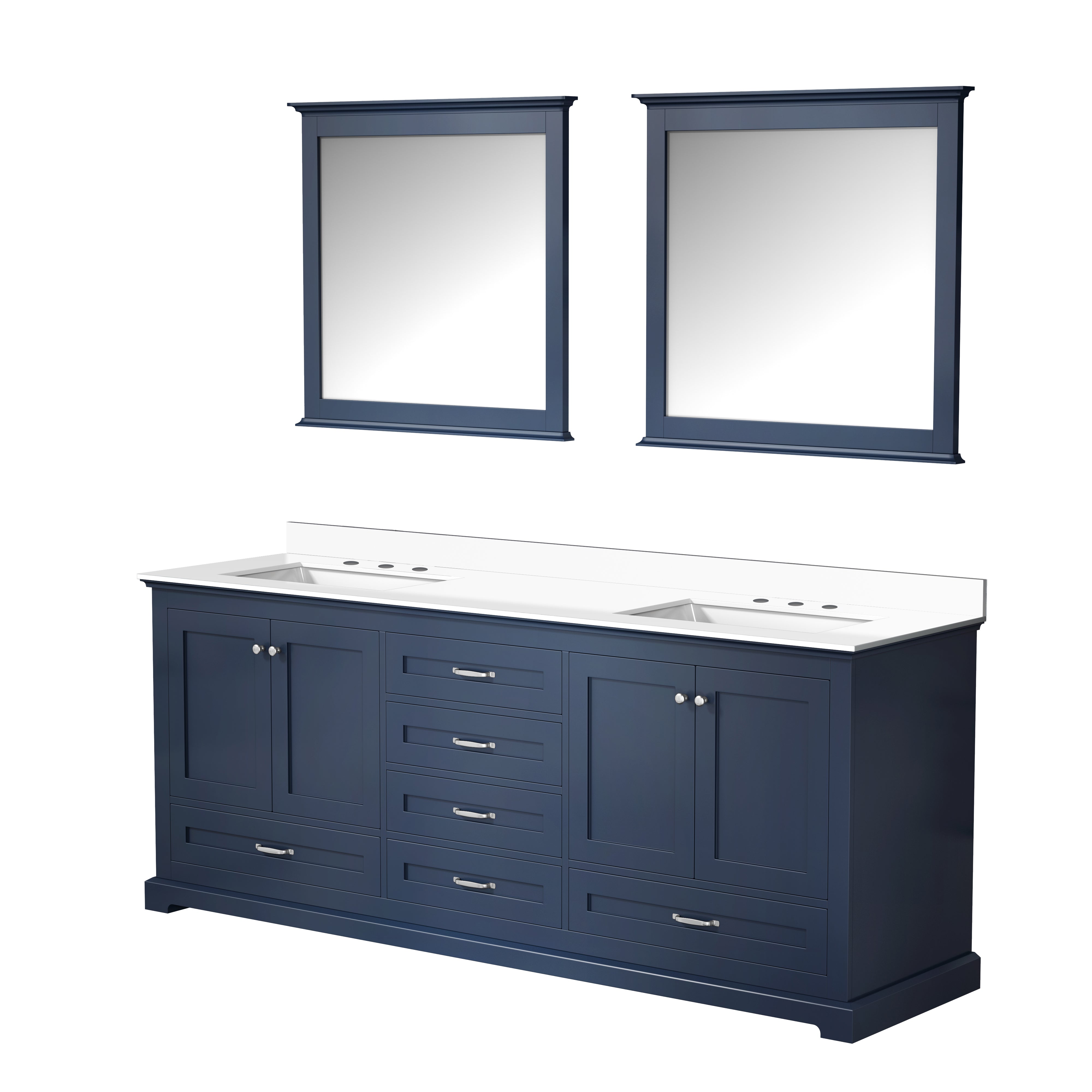 Dukes 80 in. W x 22 in. D Navy Blue Double Bath Vanity