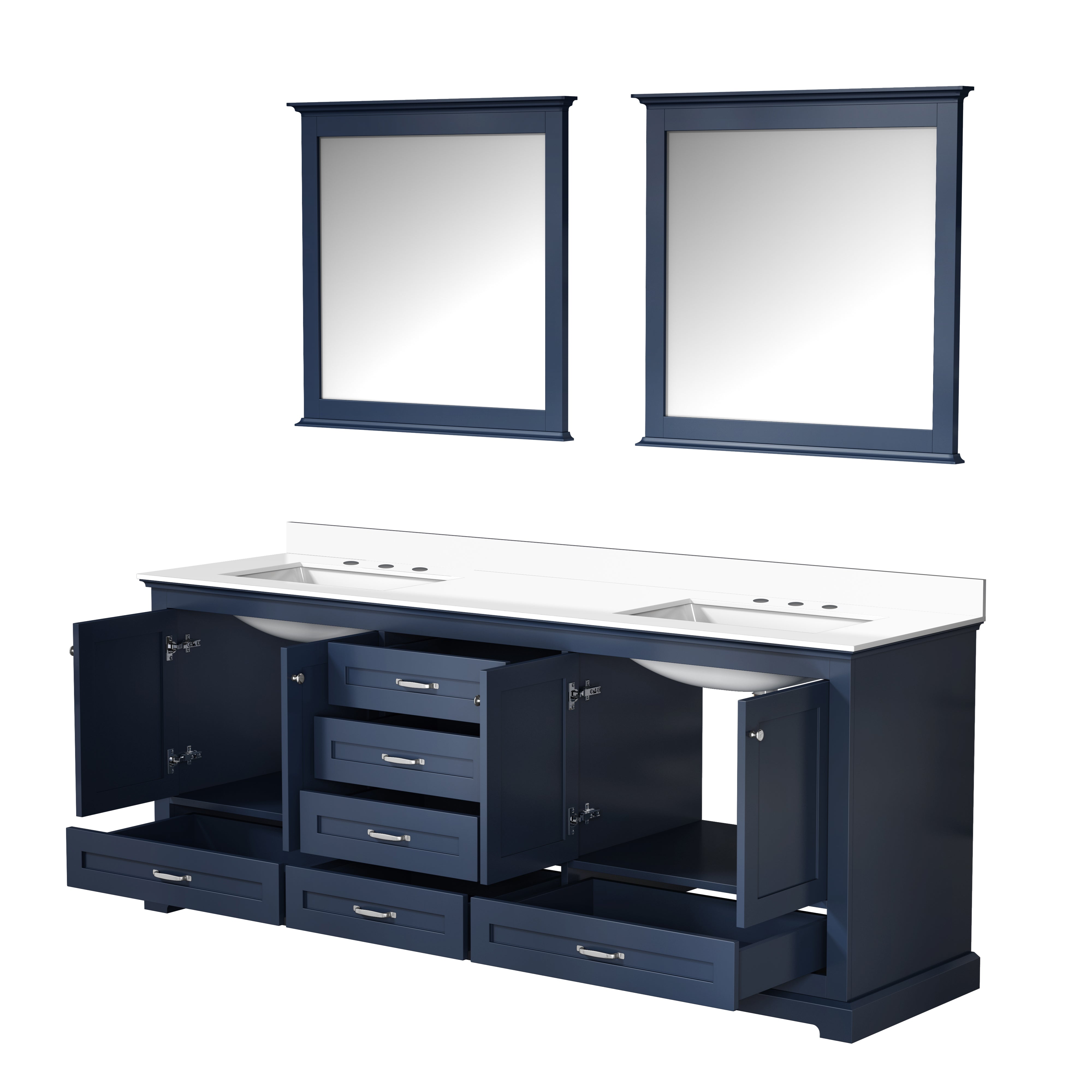 Dukes 80 in. W x 22 in. D Navy Blue Double Bath Vanity