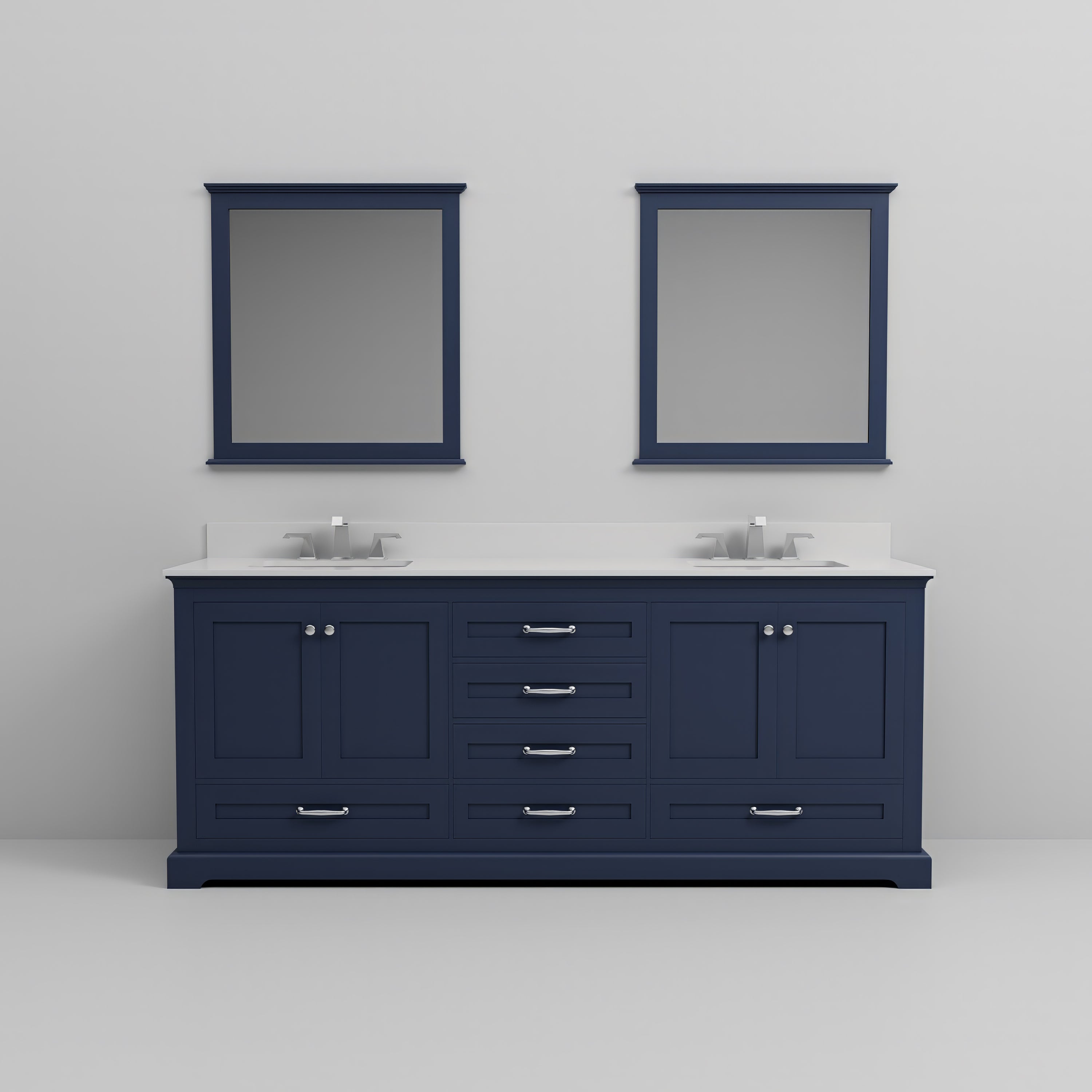Dukes 80 in. W x 22 in. D Navy Blue Double Bath Vanity