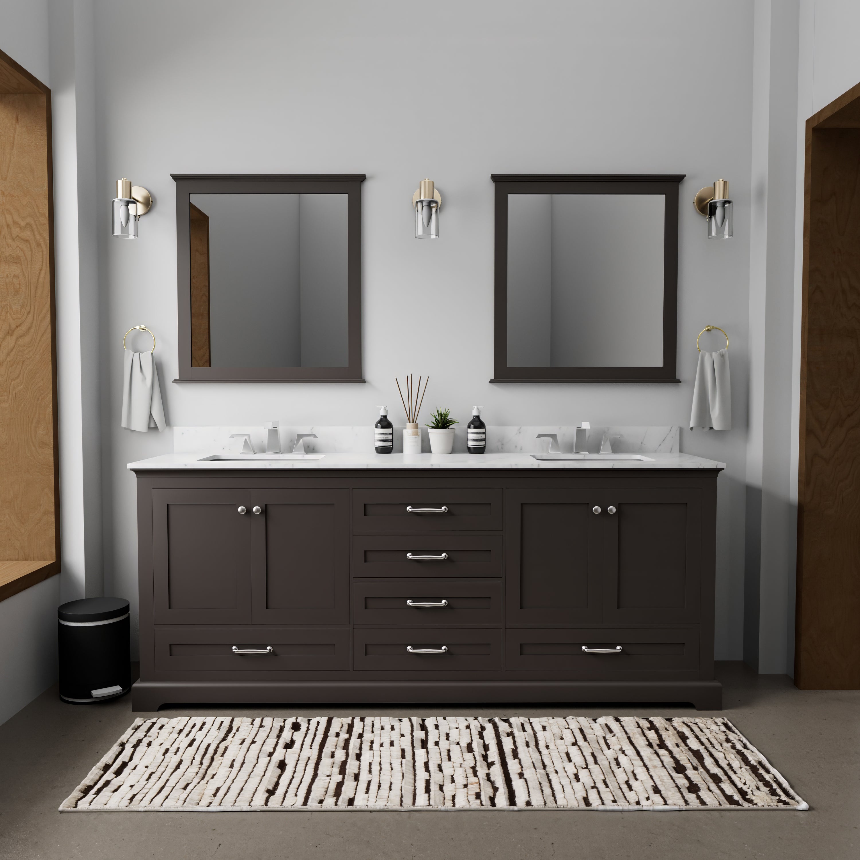 Dukes 80 in. W x 22 in. D Espresso Double Bath Vanity