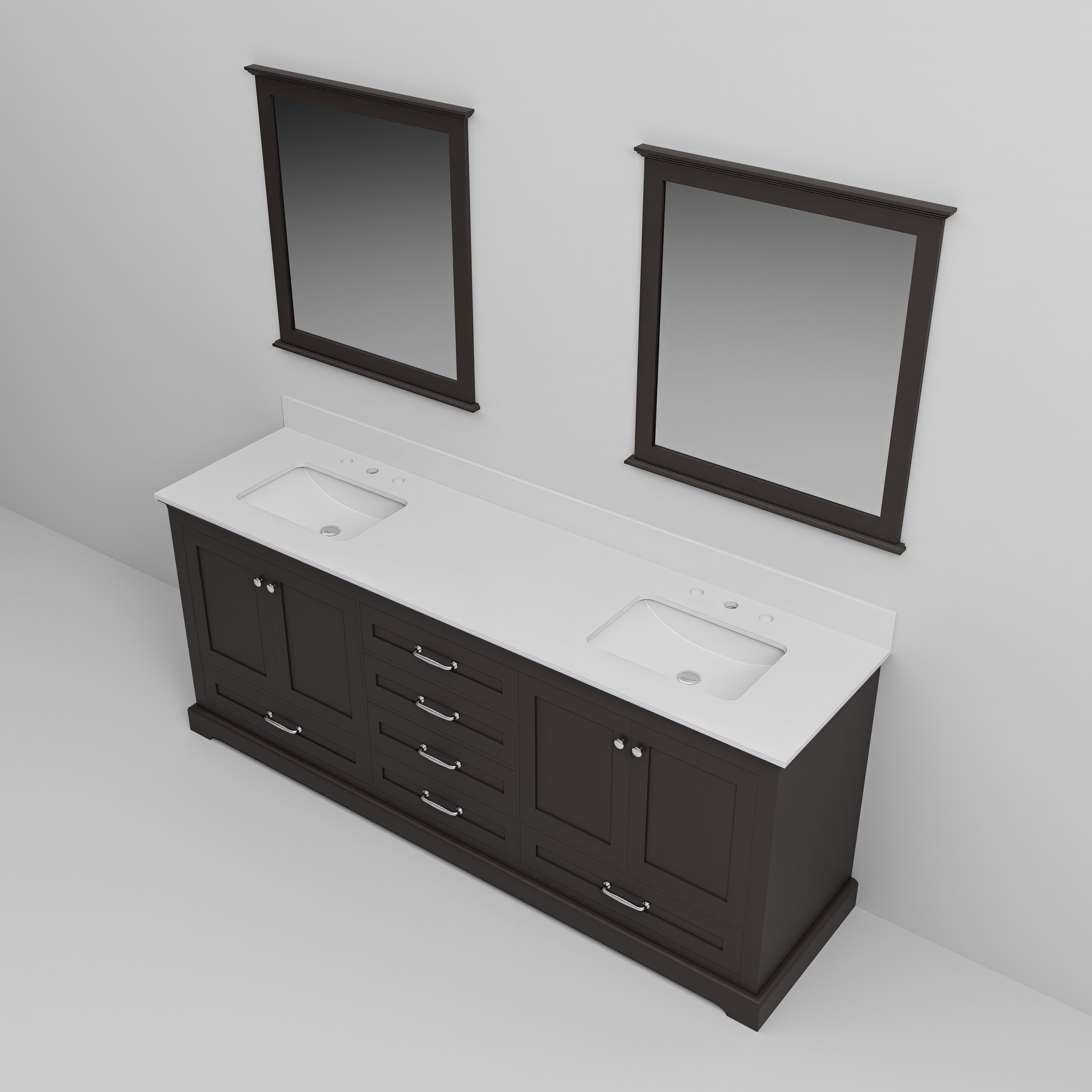 Dukes 80 in. W x 22 in. D Espresso Double Bath Vanity