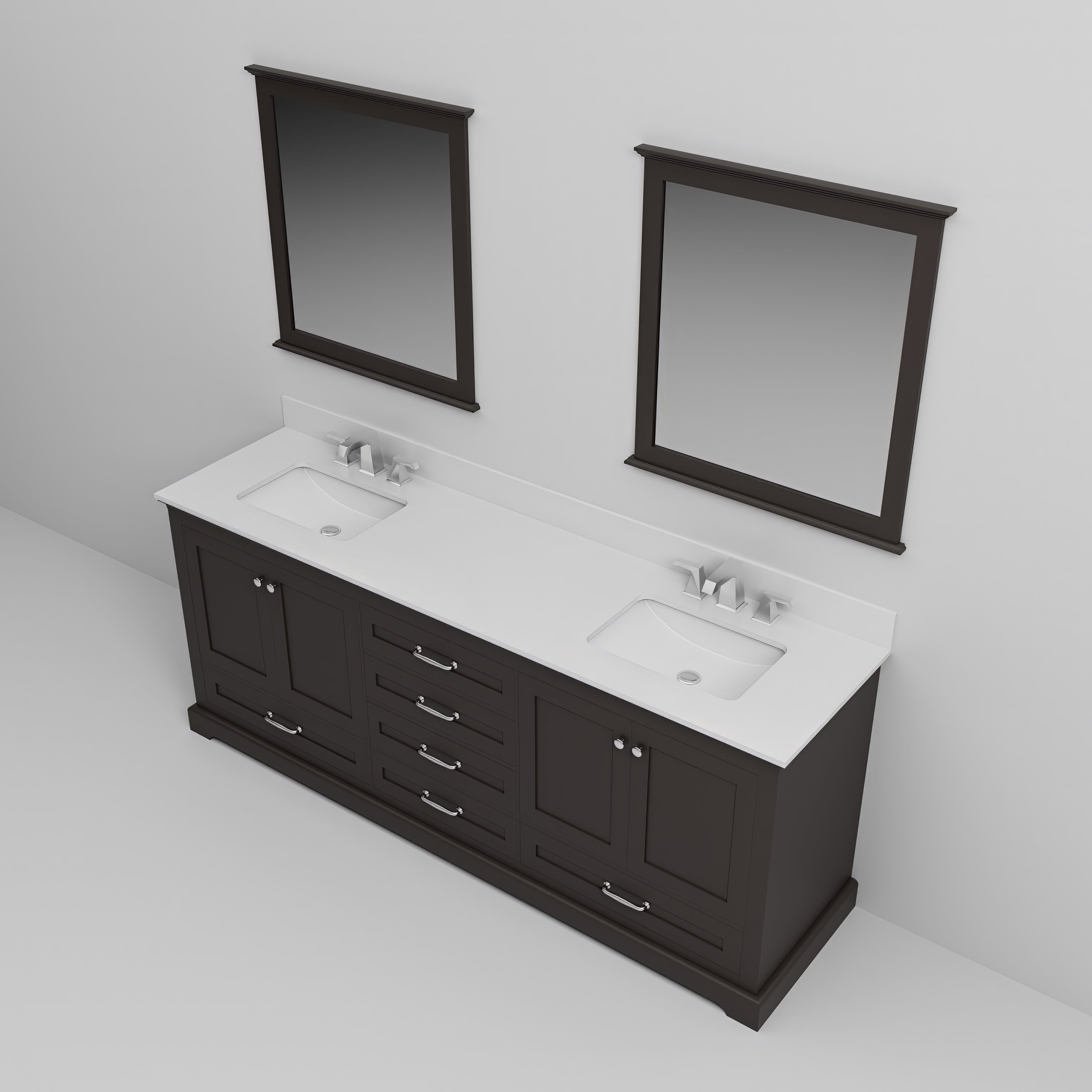Dukes 80 in. W x 22 in. D Espresso Double Bath Vanity