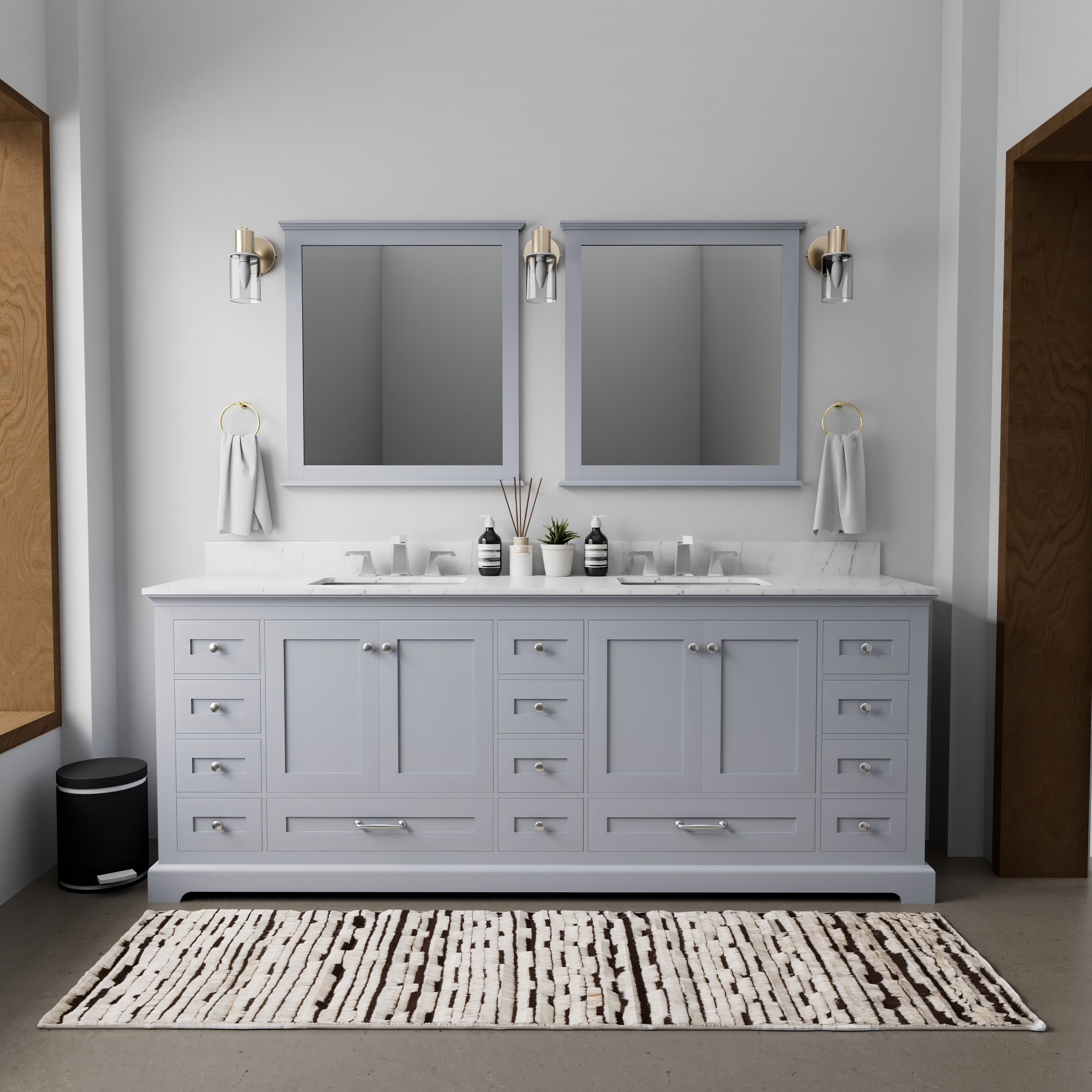 Dukes 84 in. W x 22 in. D Dark Grey Double Bath Vanity