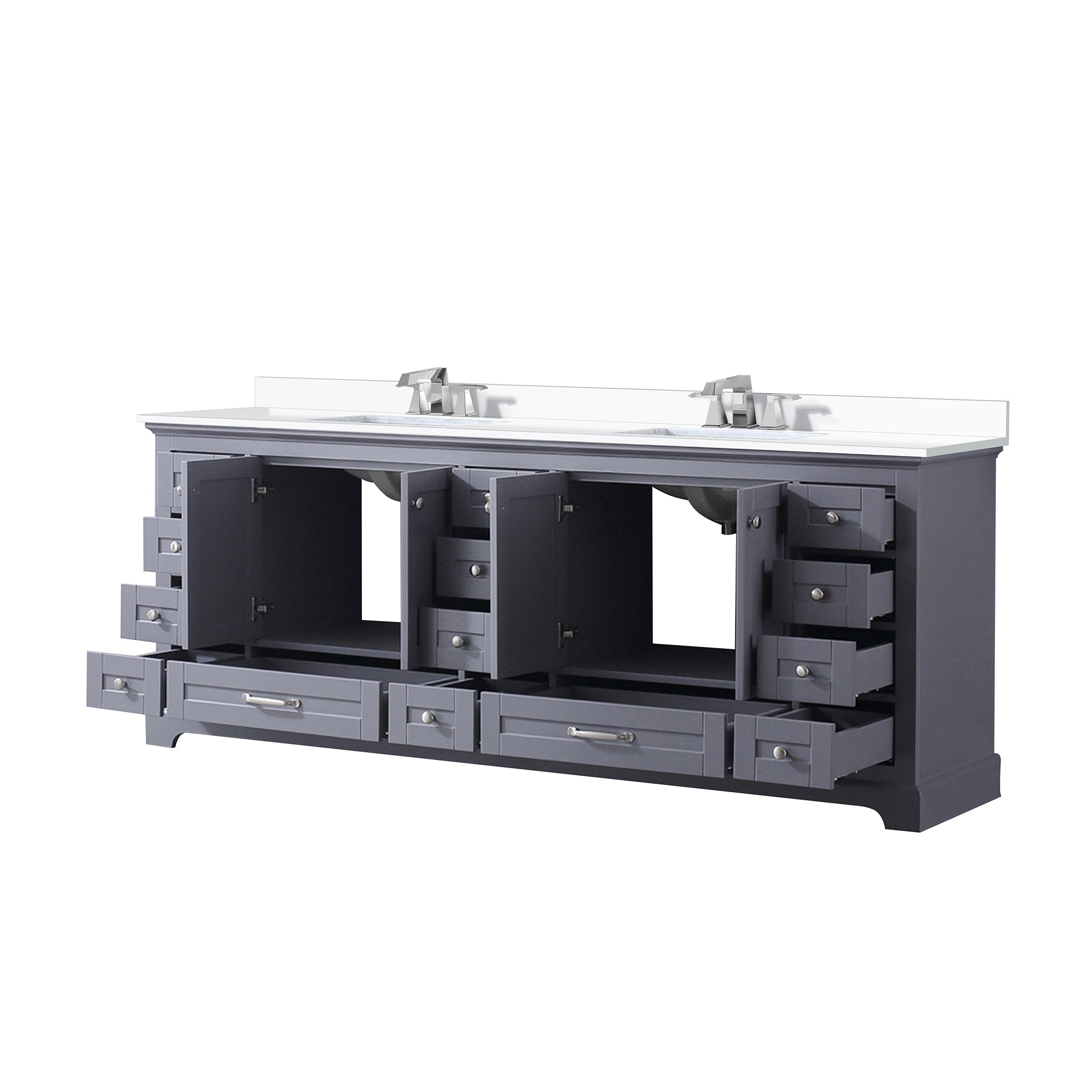 Dukes 84 in. W x 22 in. D Dark Grey Double Bath Vanity