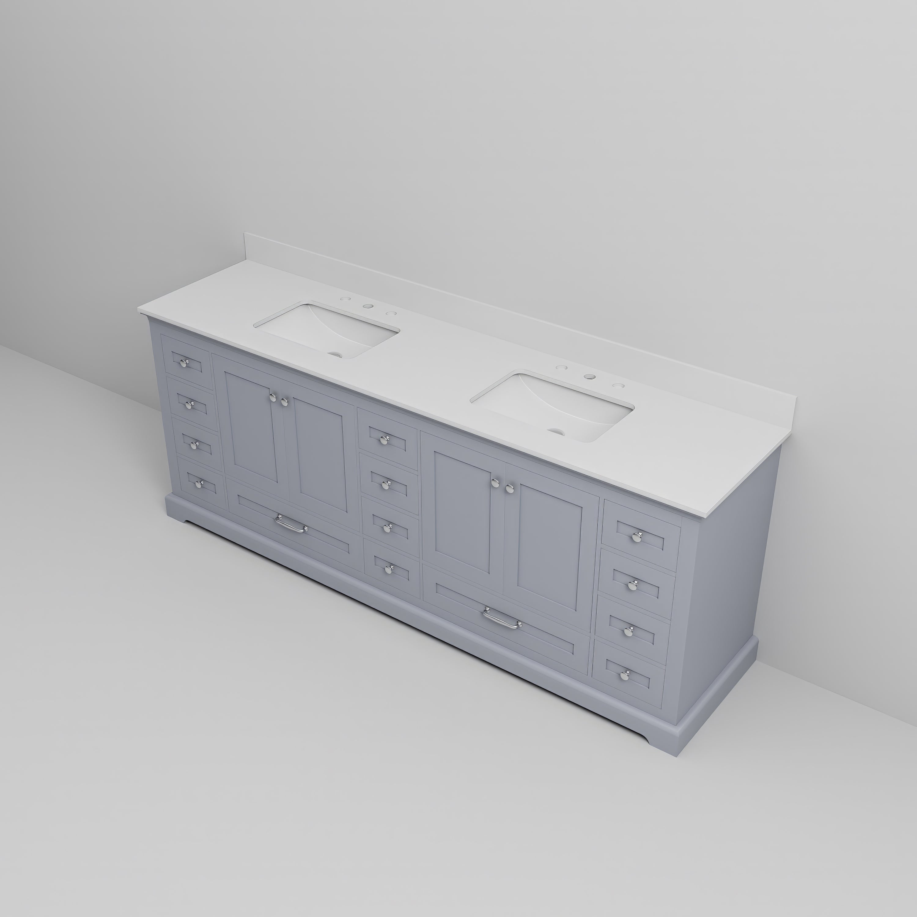 Dukes 84 in. W x 22 in. D Dark Grey Double Bath Vanity