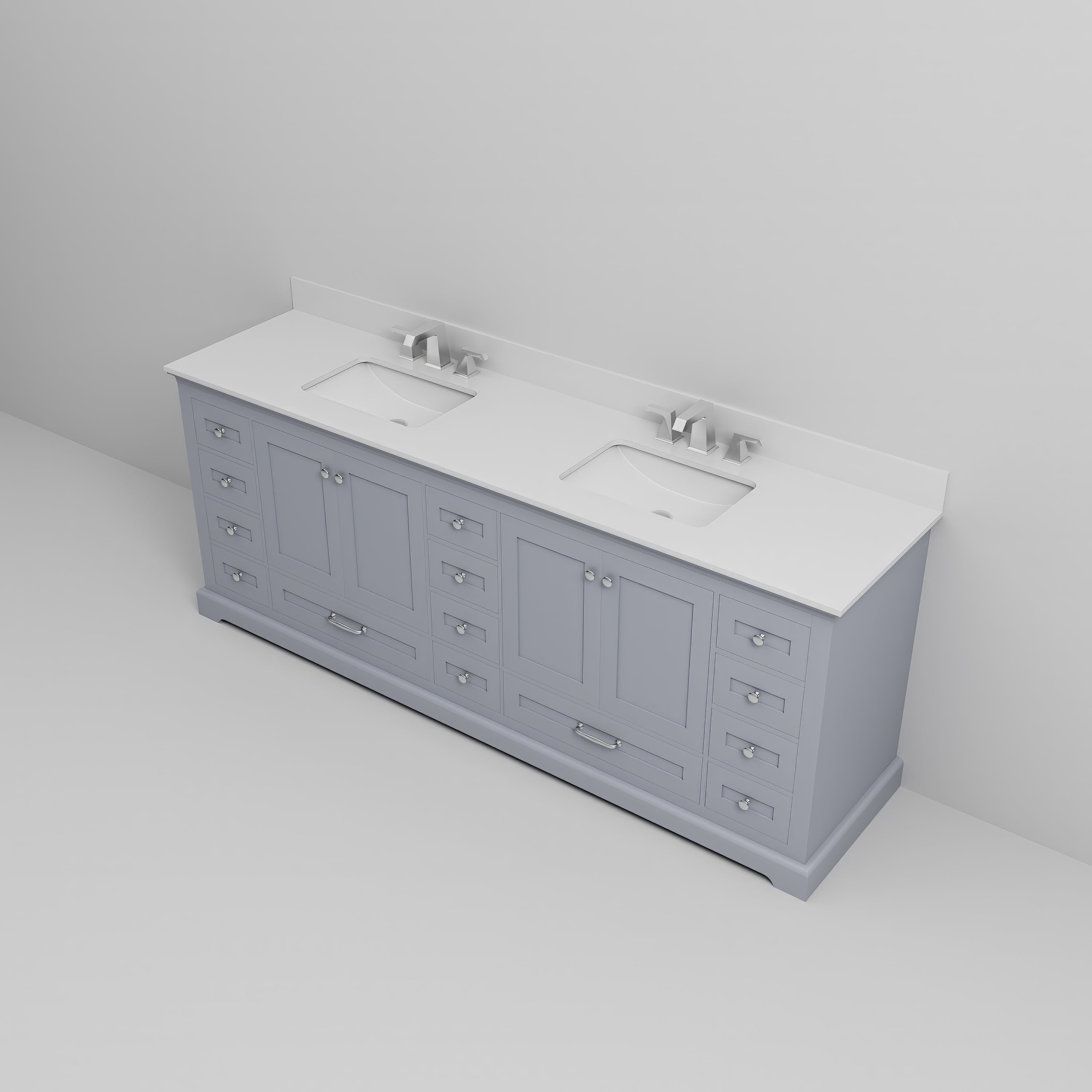 Dukes 84 in. W x 22 in. D Dark Grey Double Bath Vanity