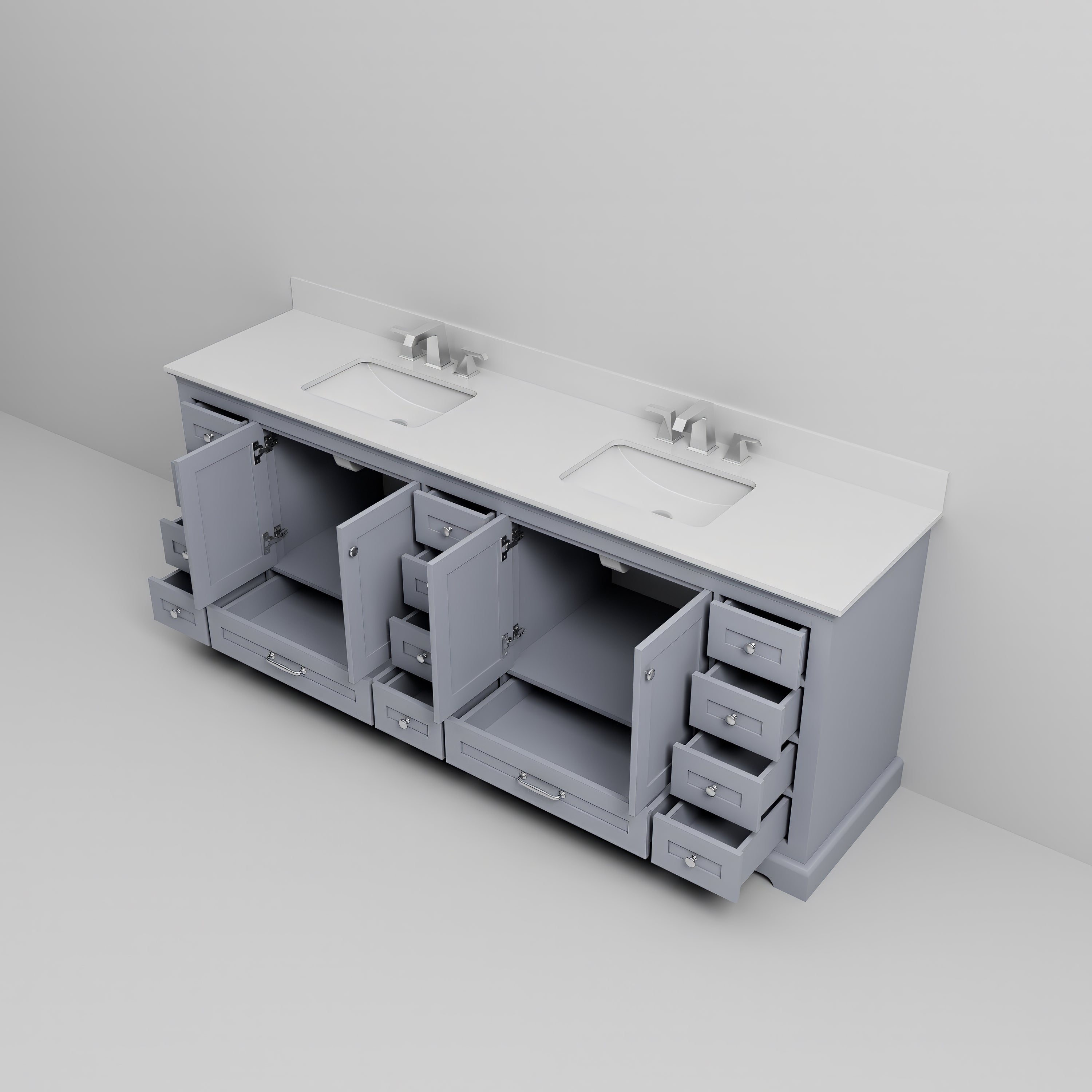 Dukes 84 in. W x 22 in. D Dark Grey Double Bath Vanity