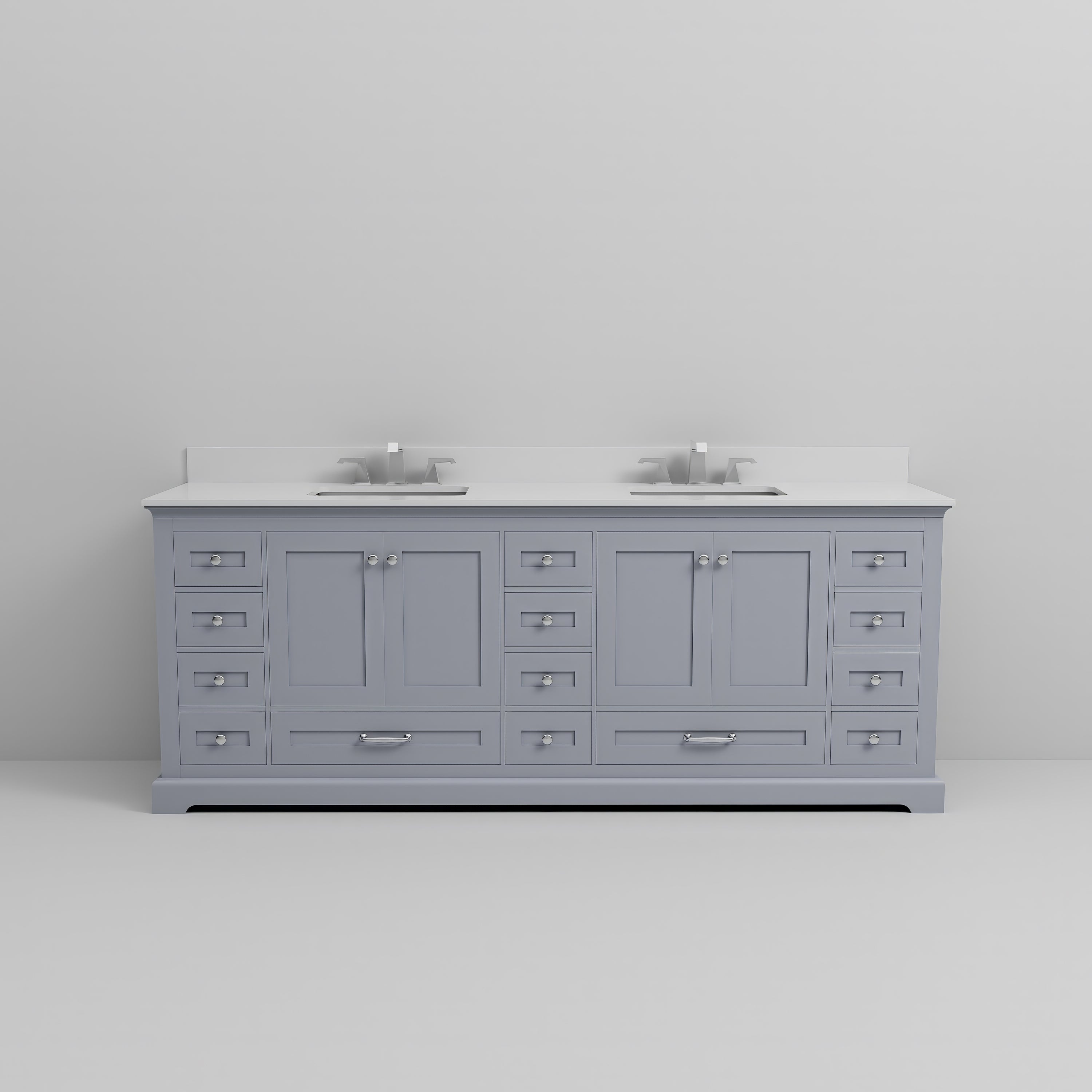 Dukes 84 in. W x 22 in. D Dark Grey Double Bath Vanity