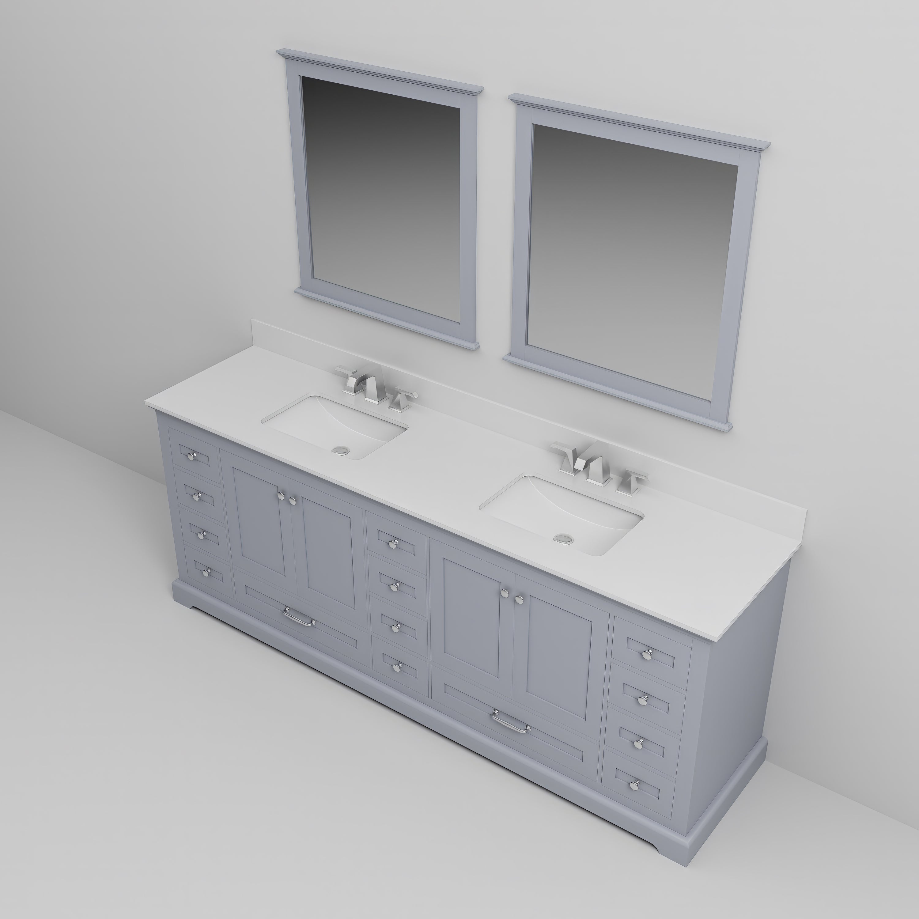 Dukes 84 in. W x 22 in. D Dark Grey Double Bath Vanity