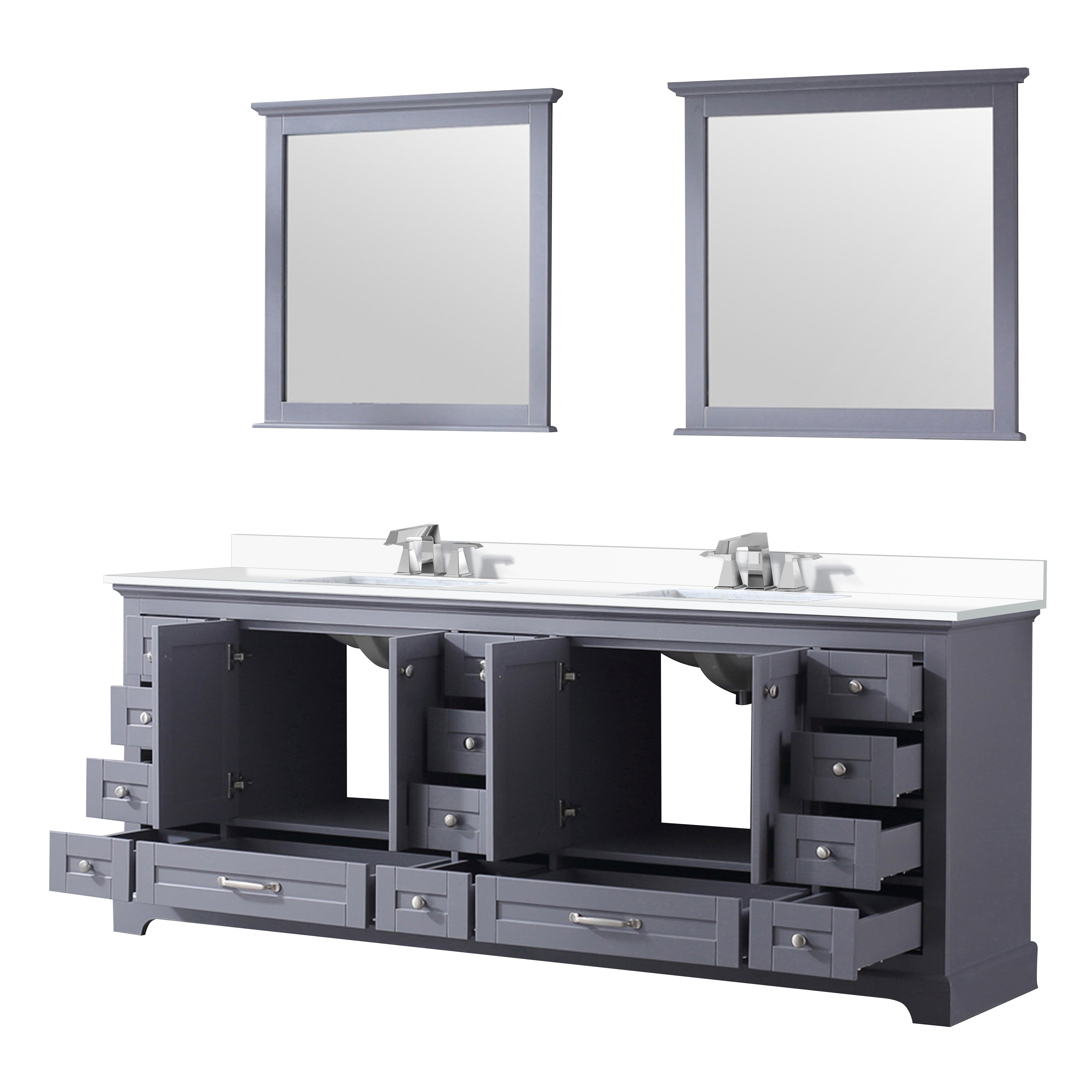 Dukes 84 in. W x 22 in. D Dark Grey Double Bath Vanity