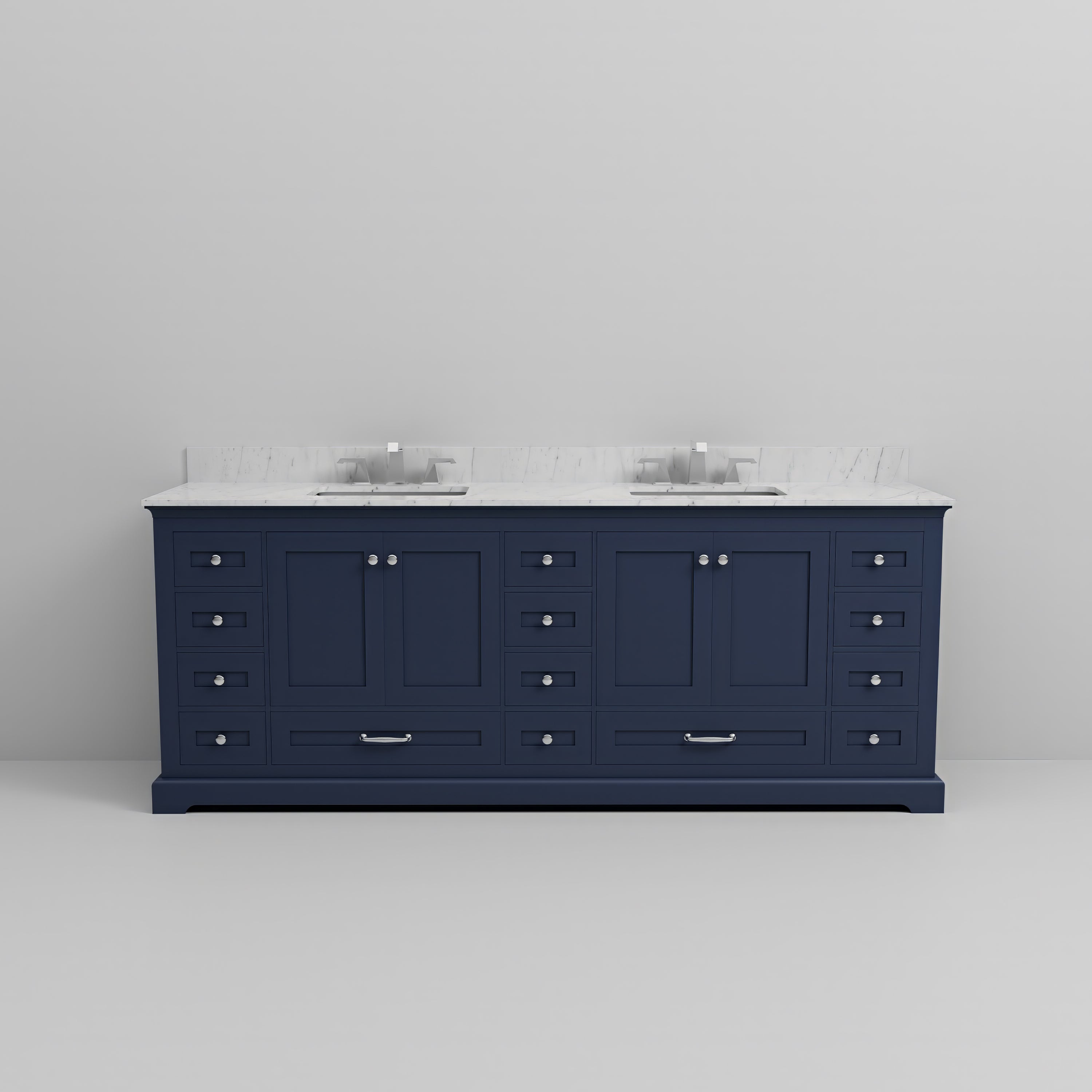 Dukes 84 in. W x 22 in. D Navy Blue Double Bath Vanity
