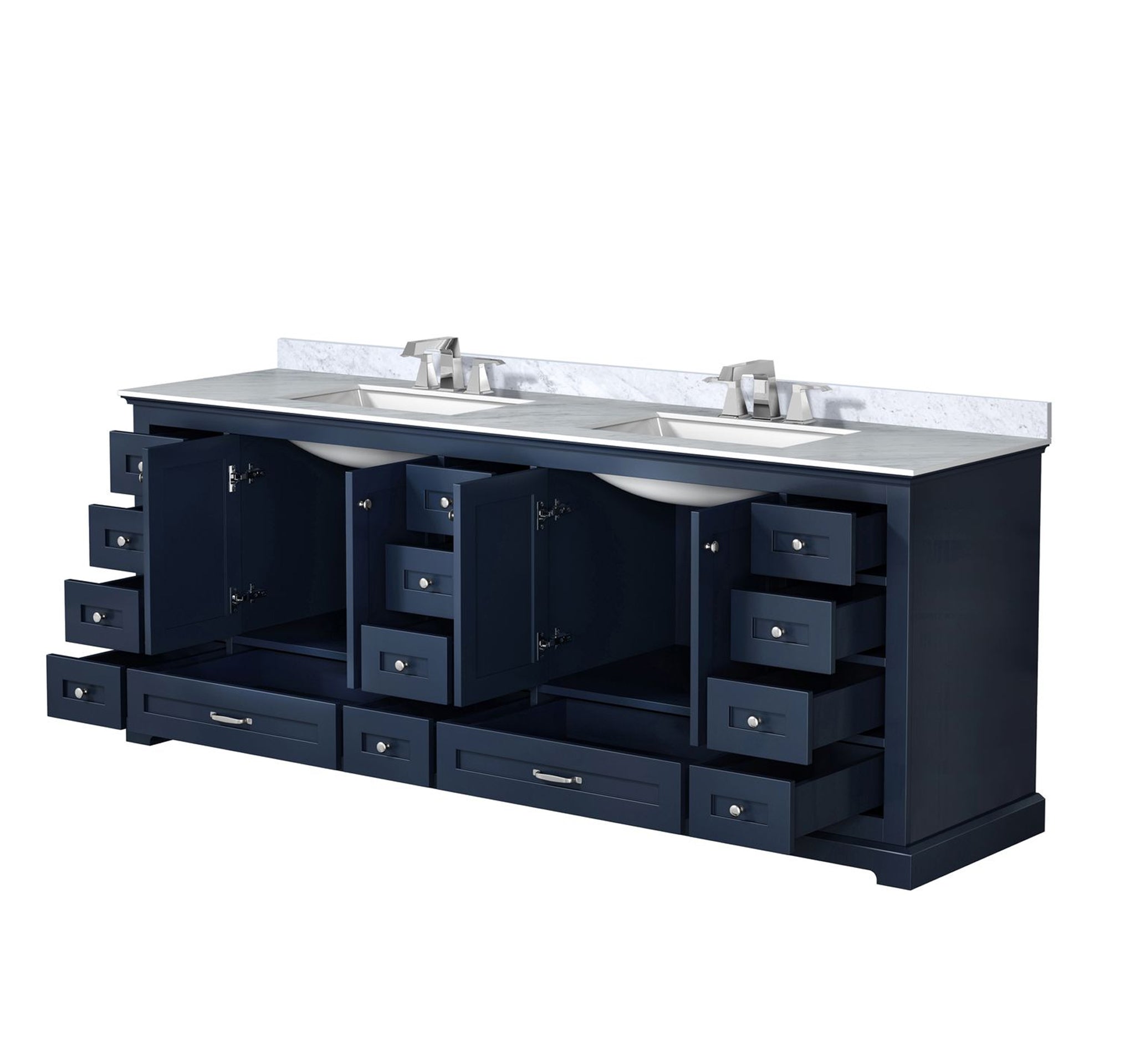 Dukes 84 in. W x 22 in. D Navy Blue Double Bath Vanity