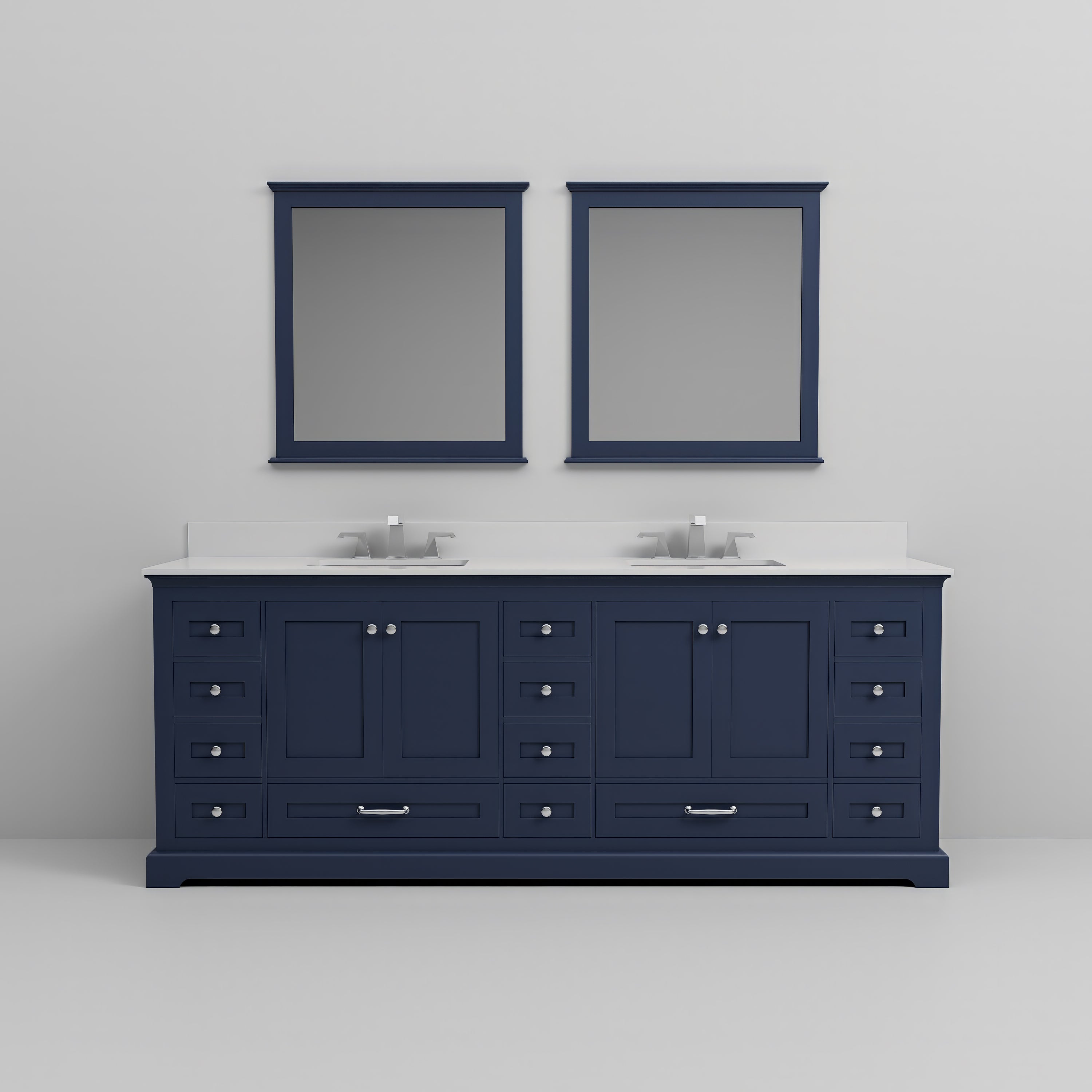 Dukes 84 in. W x 22 in. D Navy Blue Double Bath Vanity