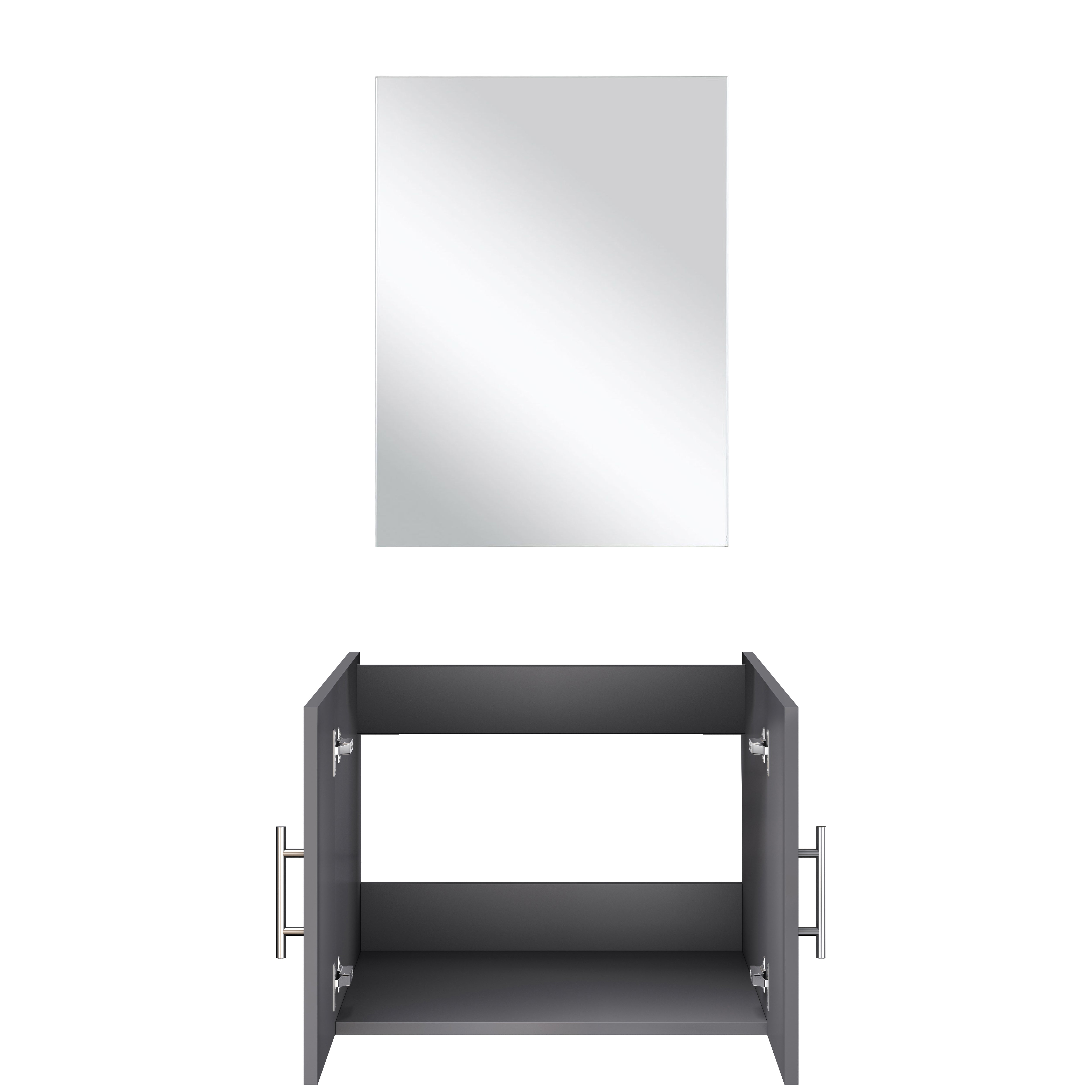 Geneva 24 in W x 22 in D Dark Grey Single Bath Vanity and 18 in Mirror