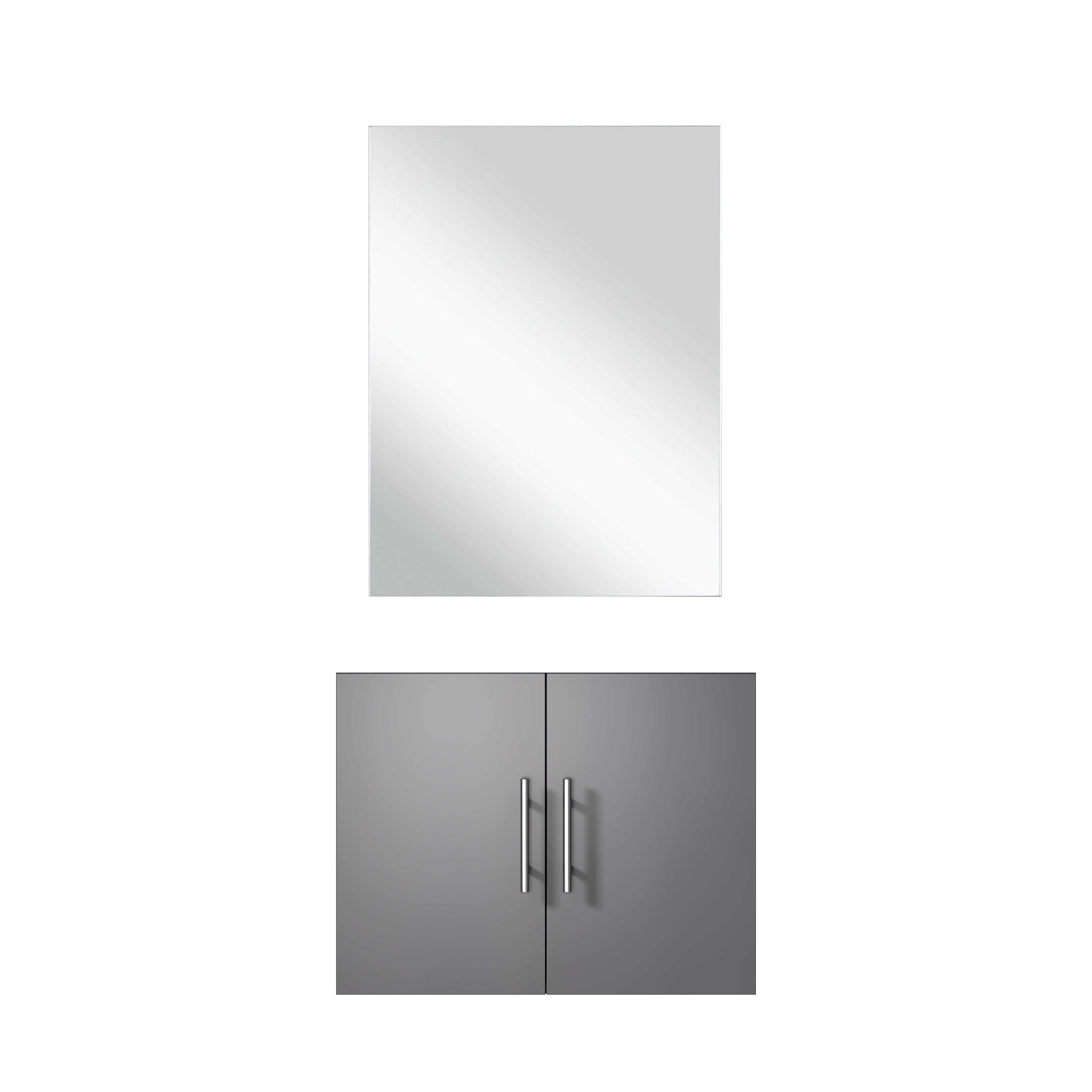Geneva 24 in W x 22 in D Dark Grey Single Bath Vanity and 18 in Mirror
