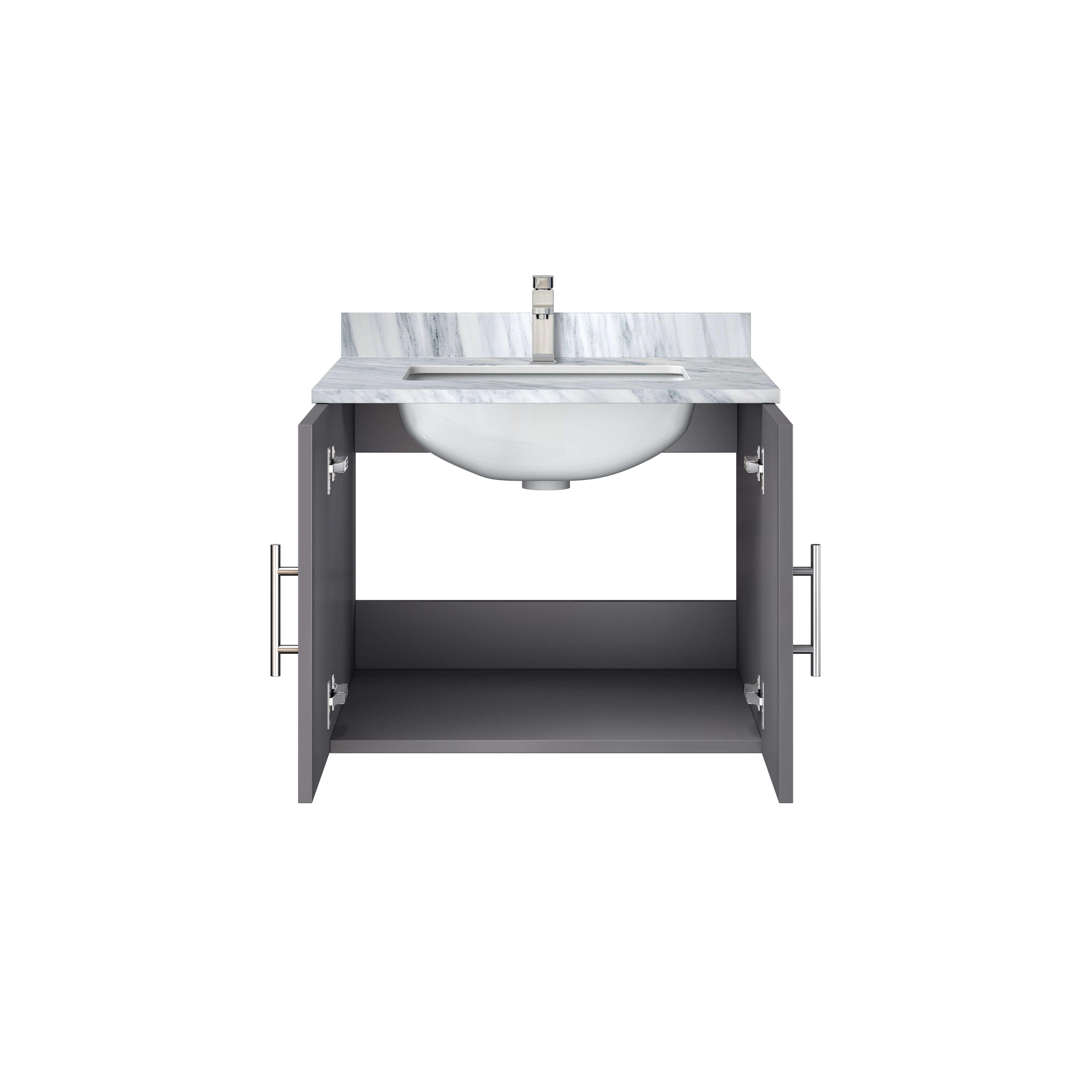 Geneva 24 in. W x 22 in. D Dark Grey Bath Vanity