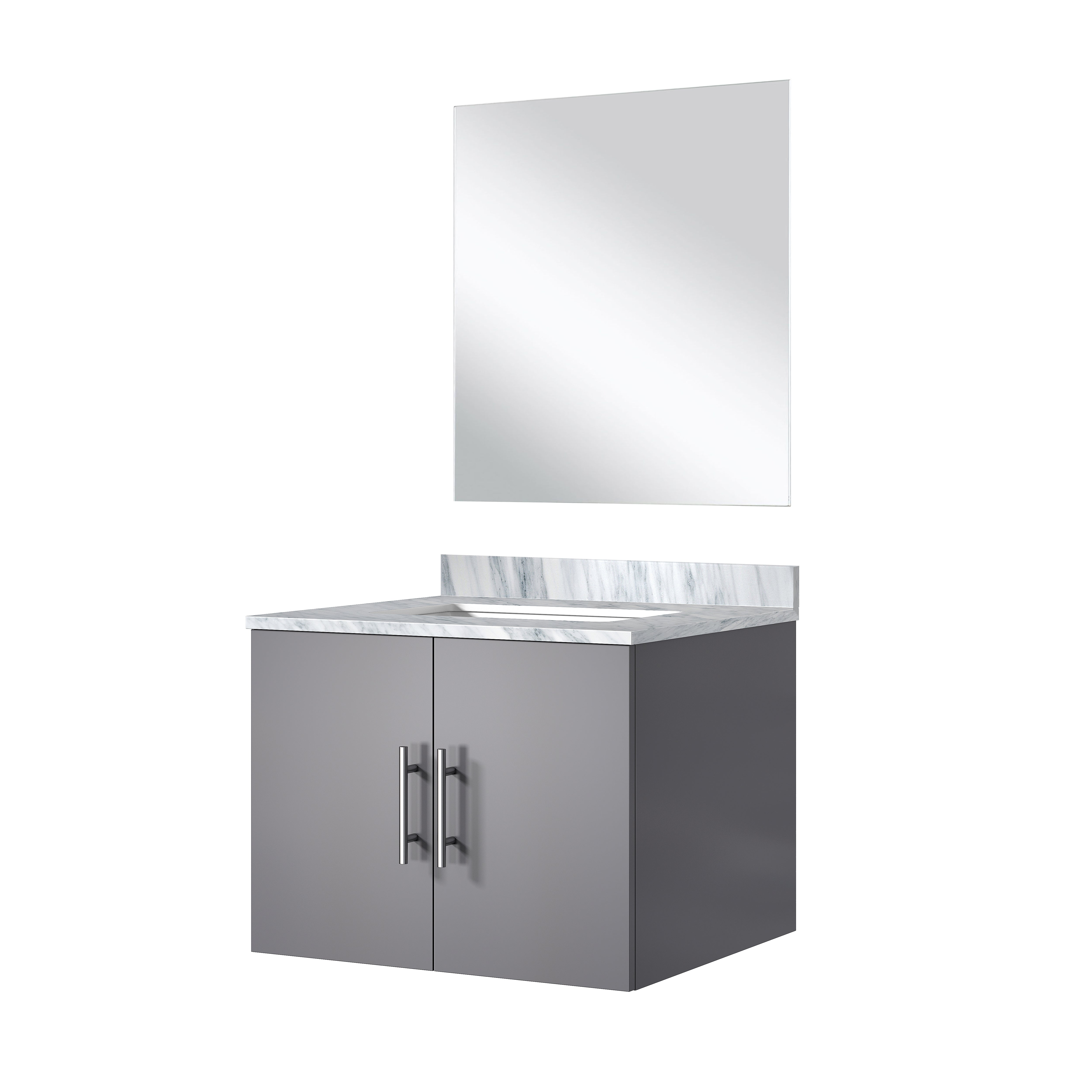 Geneva 24 in W x  in D Dark Grey Single Bath Vanity