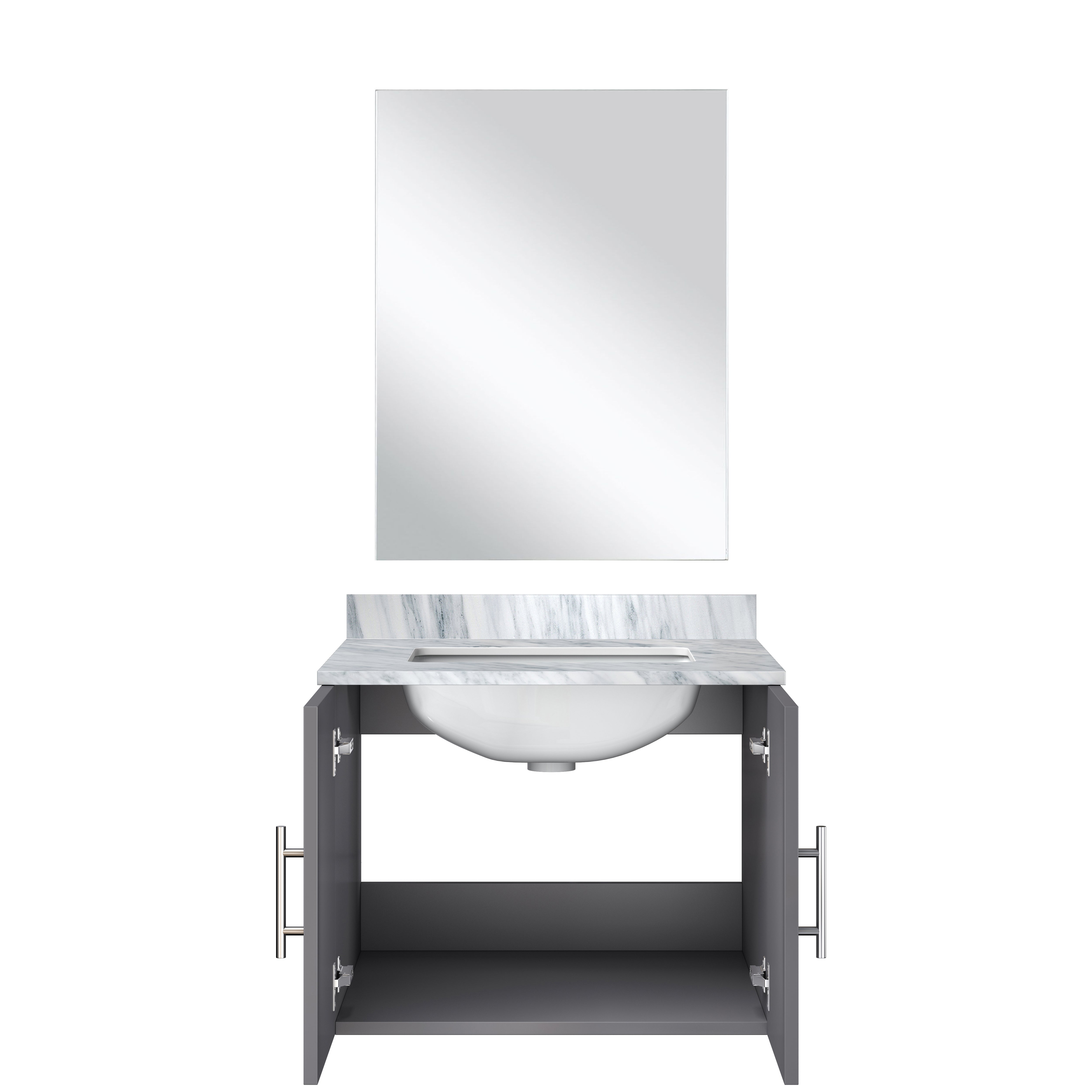 Geneva 24 in W x  in D Dark Grey Single Bath Vanity