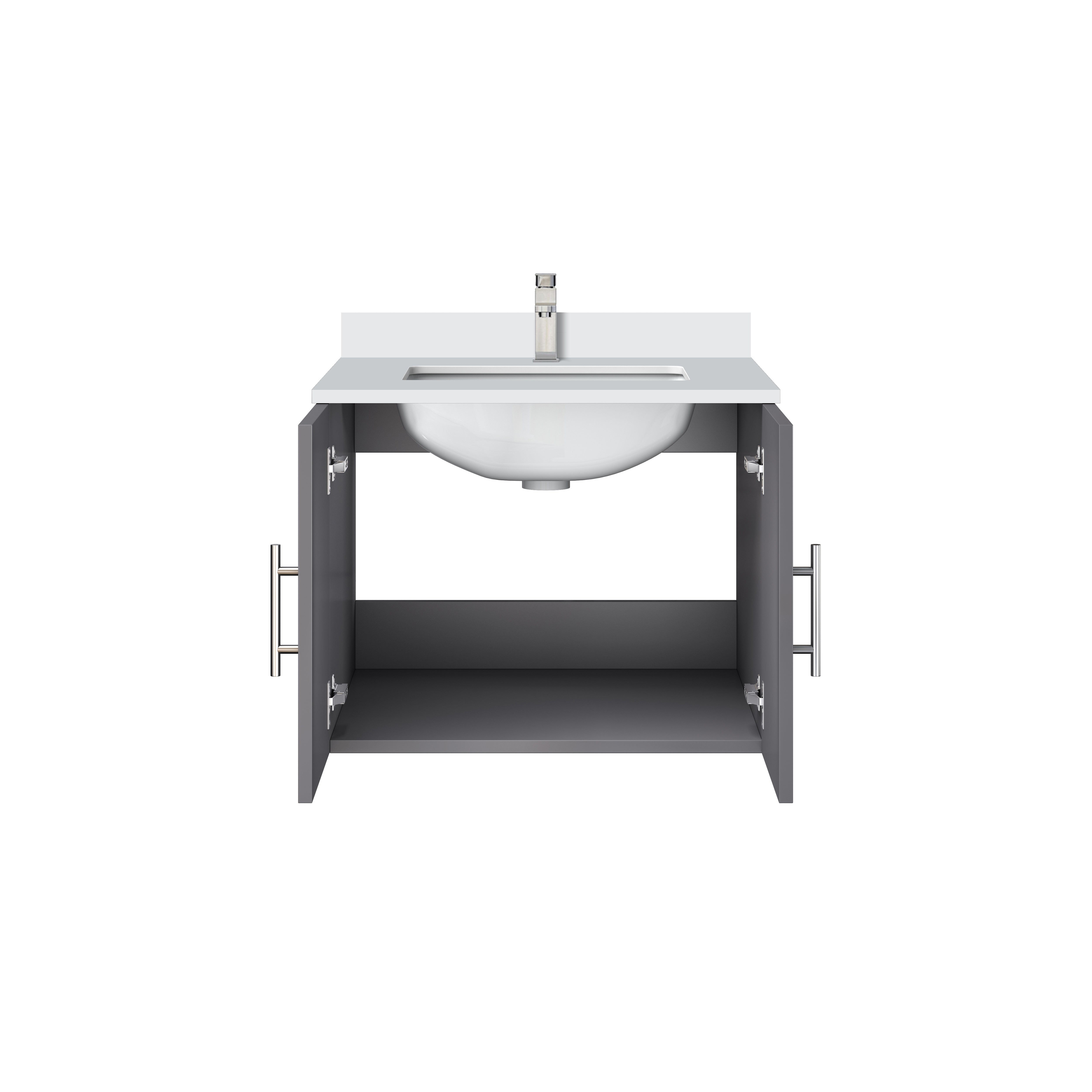 Geneva 24 in. W x 22 in. D Dark Grey Bath Vanity
