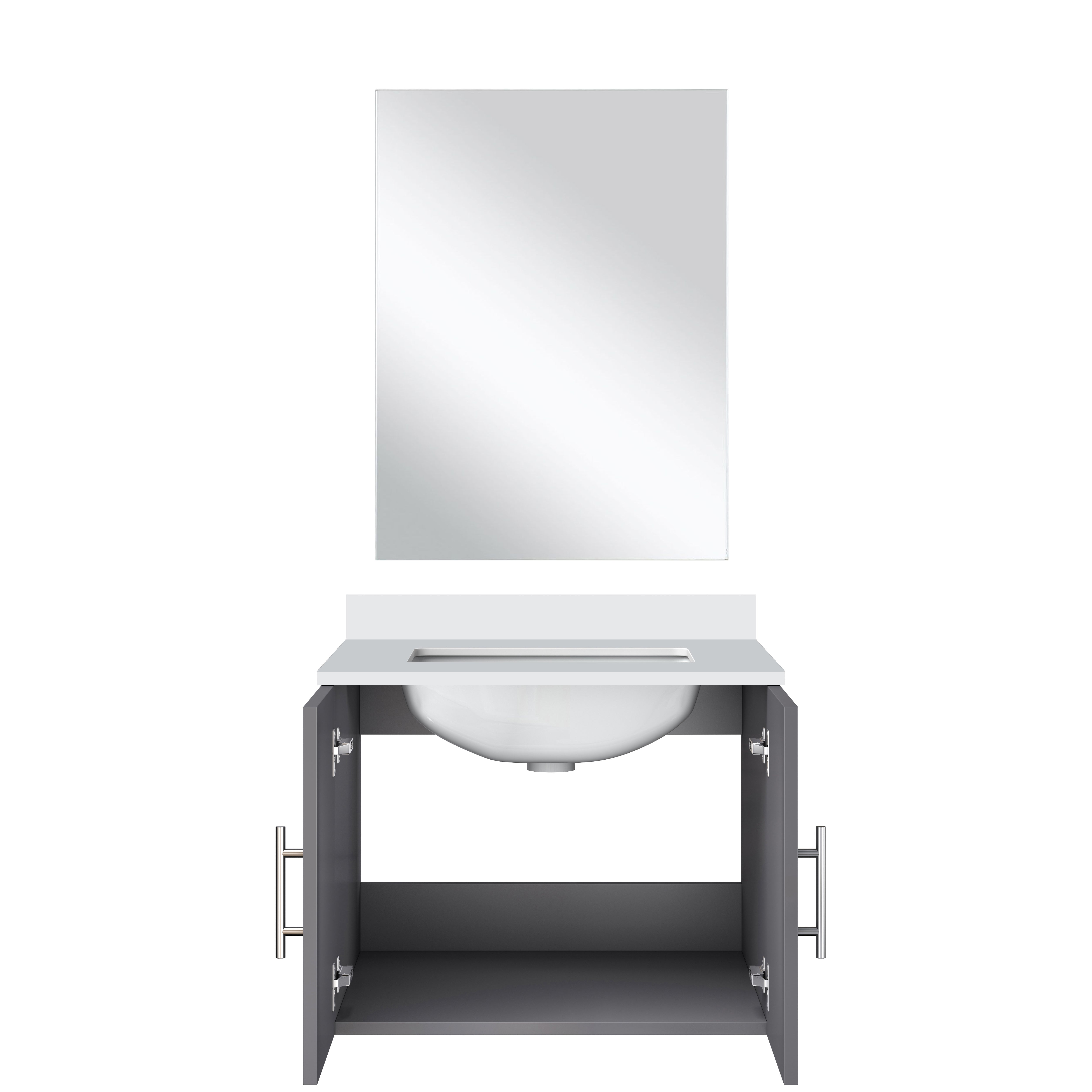 Geneva 24 in W x  in D Dark Grey Single Bath Vanity