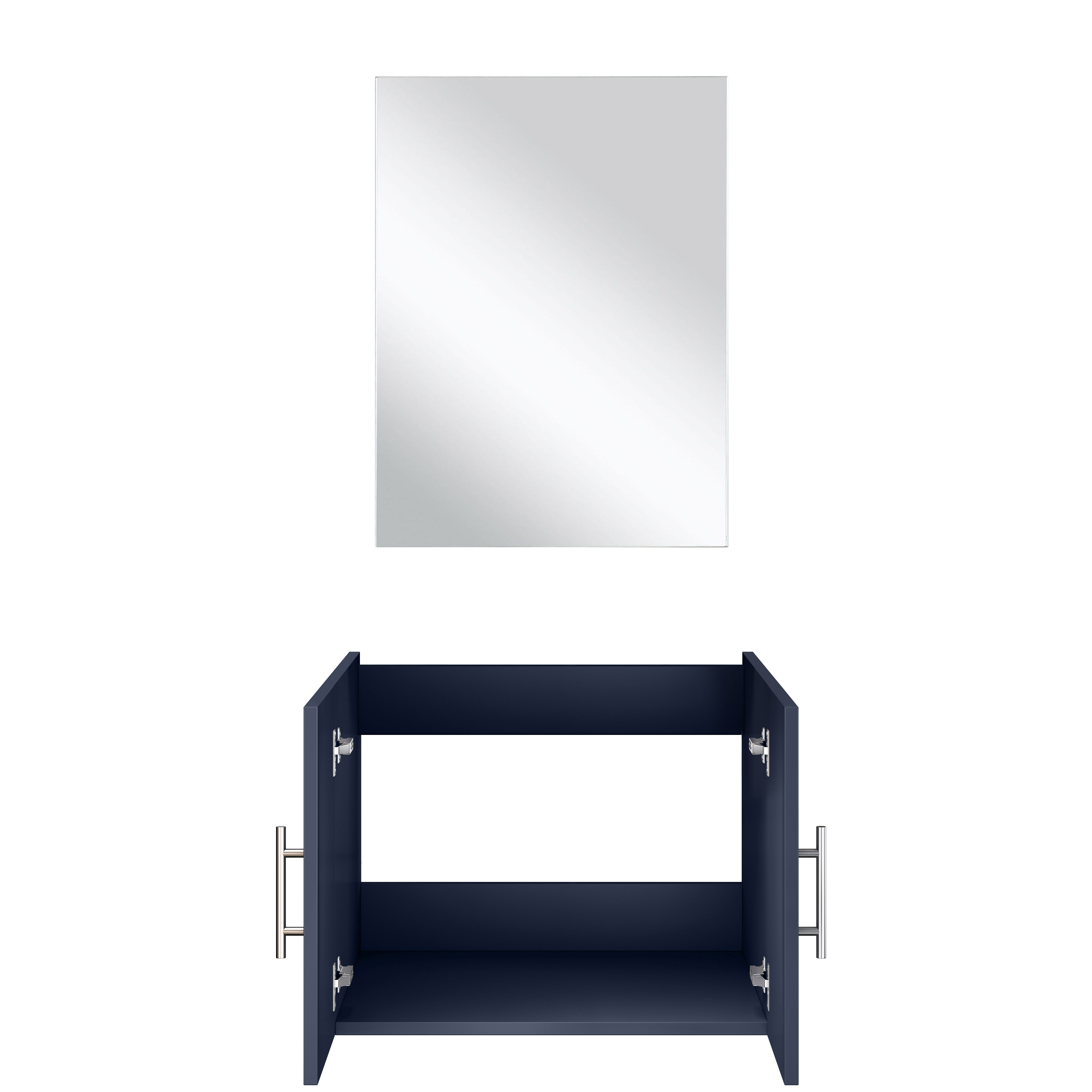 Geneva 24 in W x 22 in D Navy Blue Single Bath Vanity and 18 in Mirror