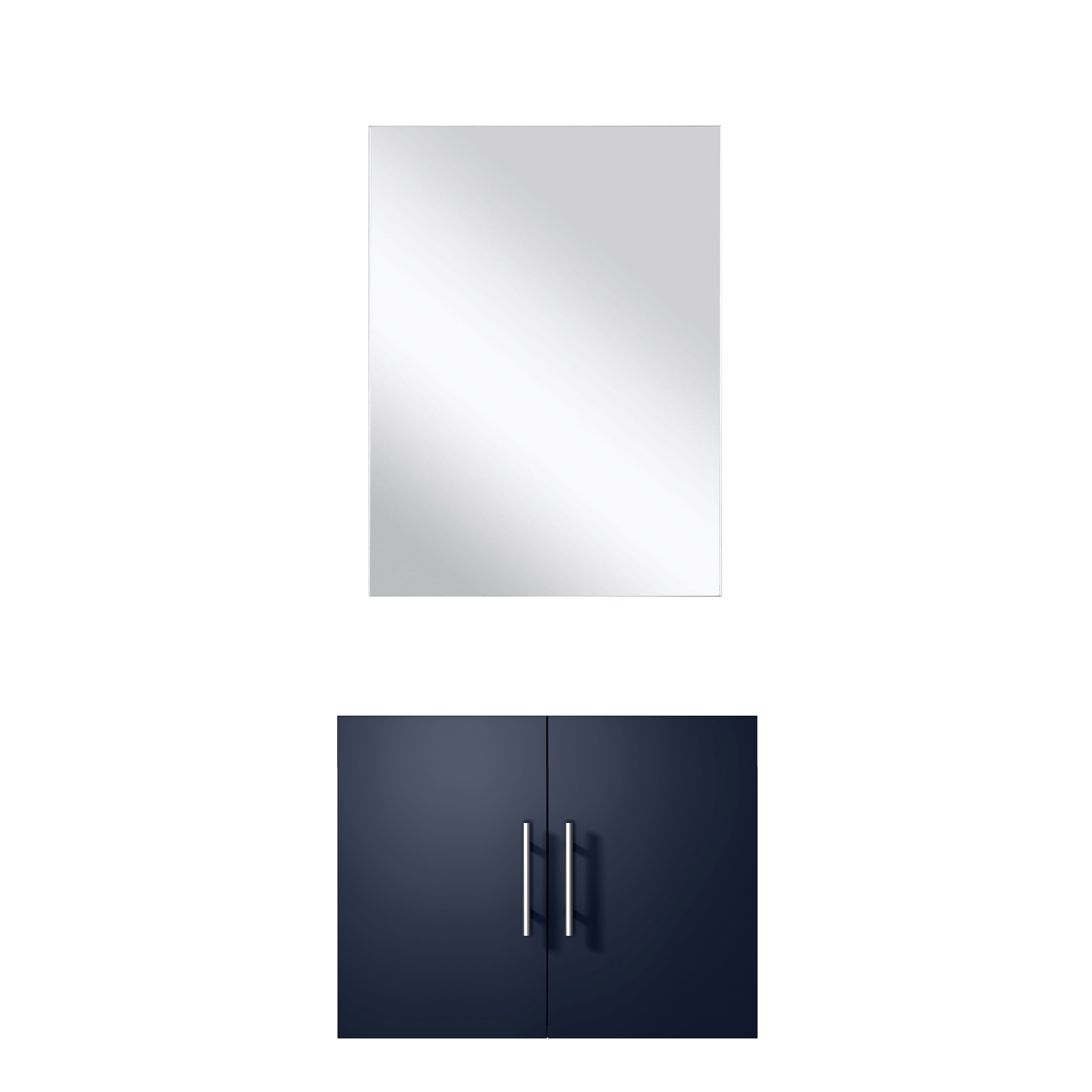 Geneva 24 in W x 22 in D Navy Blue Single Bath Vanity and 18 in Mirror