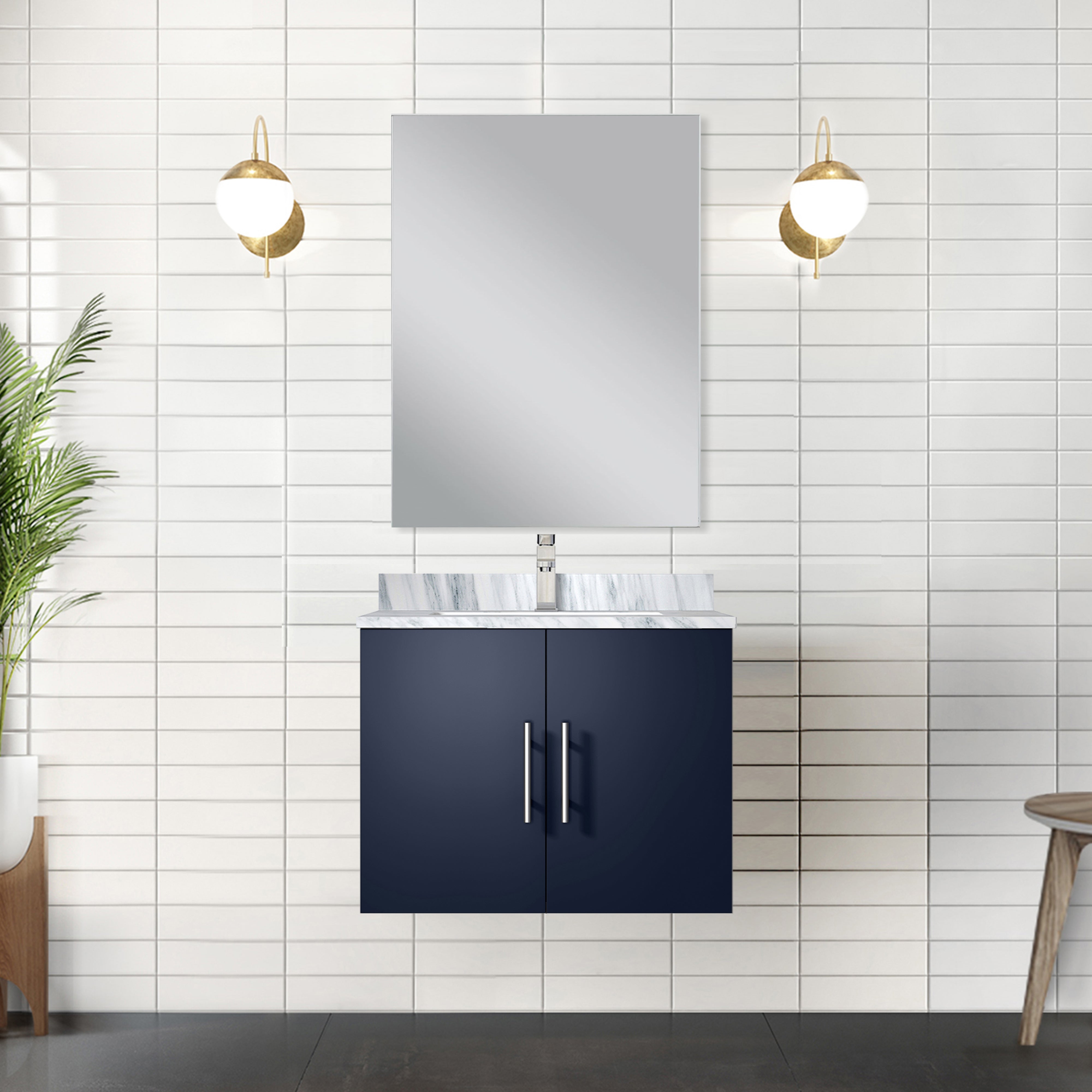 Geneva 24 in W x  in D Navy Blue Single Bath Vanity