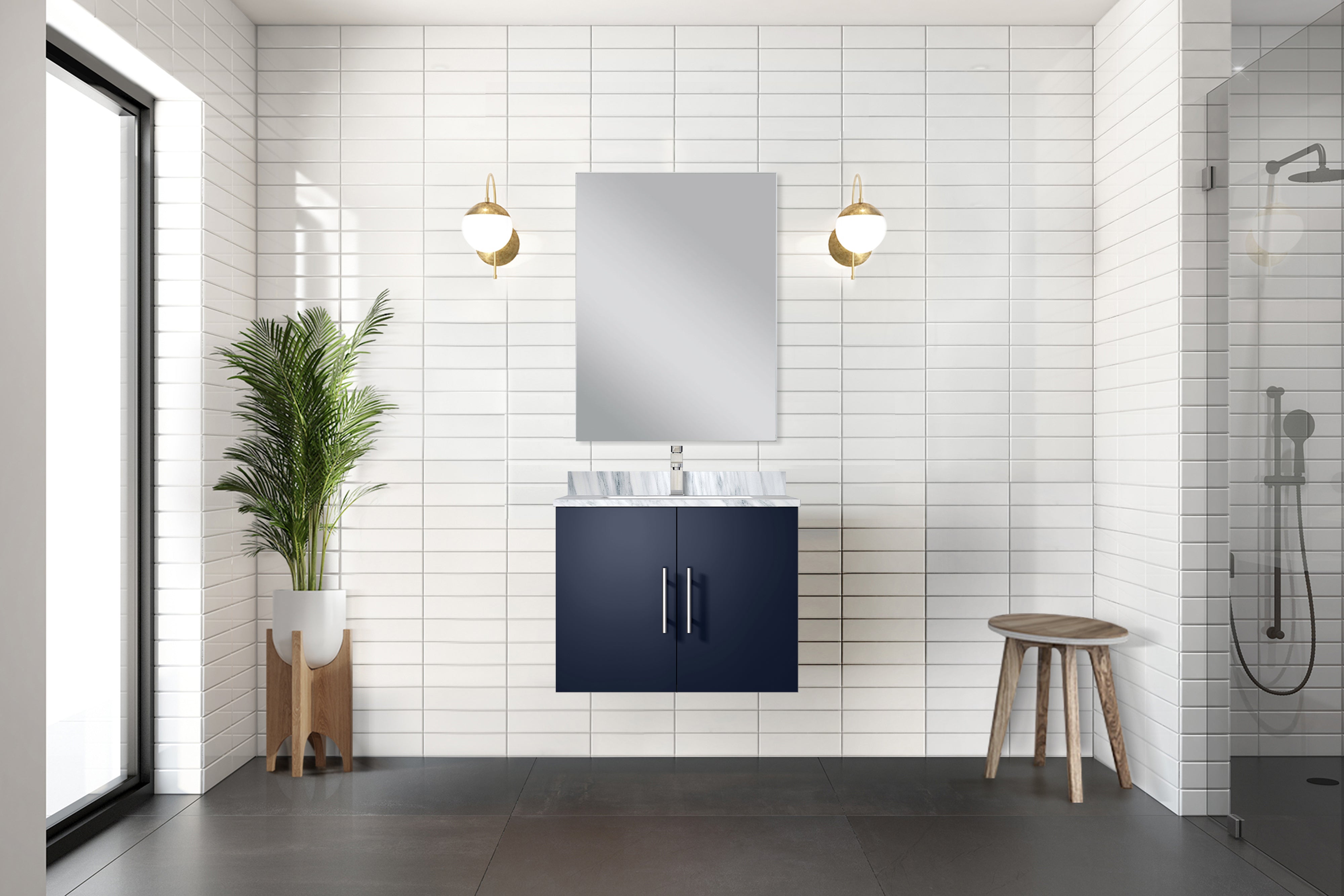 Geneva 24 in W x  in D Navy Blue Single Bath Vanity