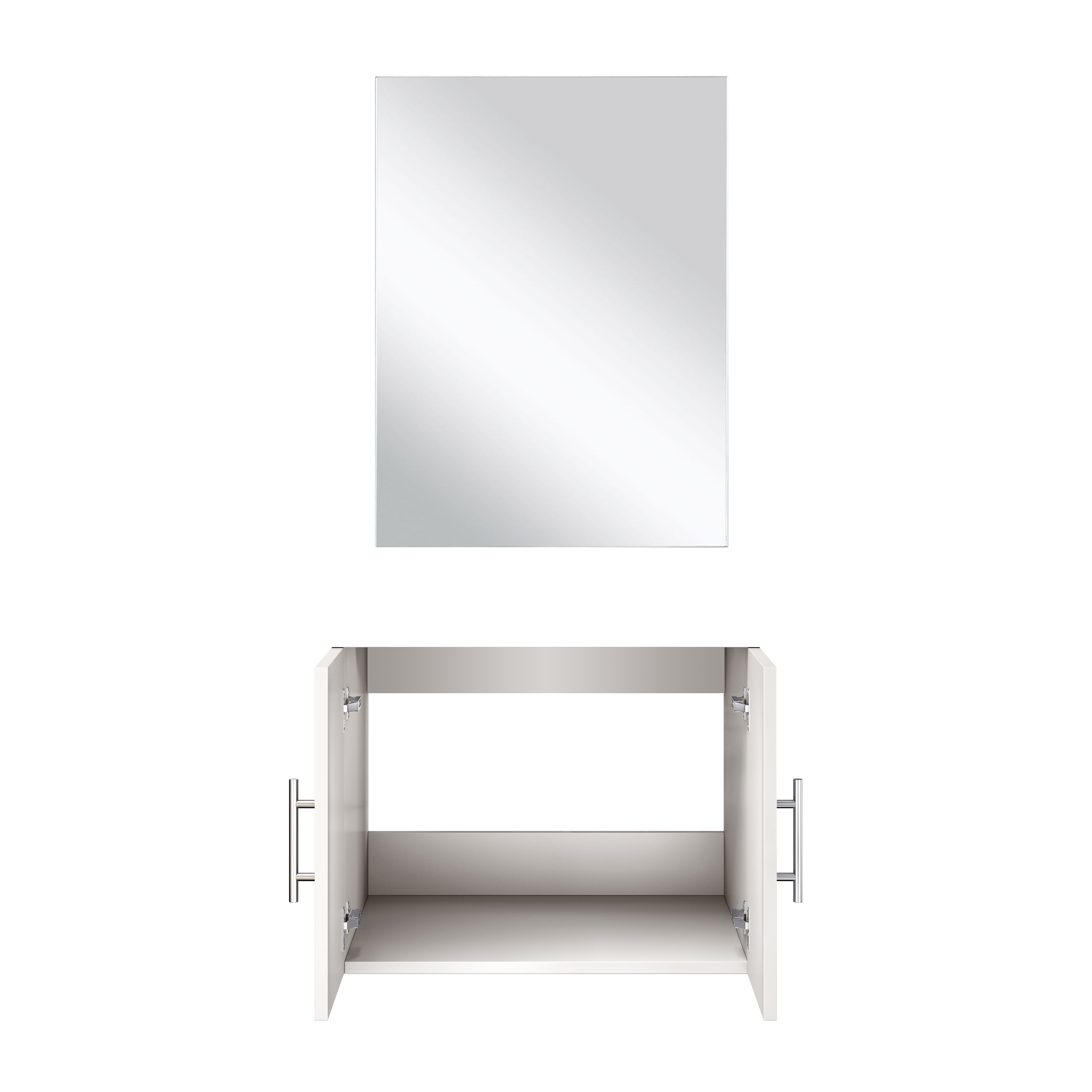 Geneva 24 in W x 22 in D Glossy White Single Bath Vanity and 18 in Mirror