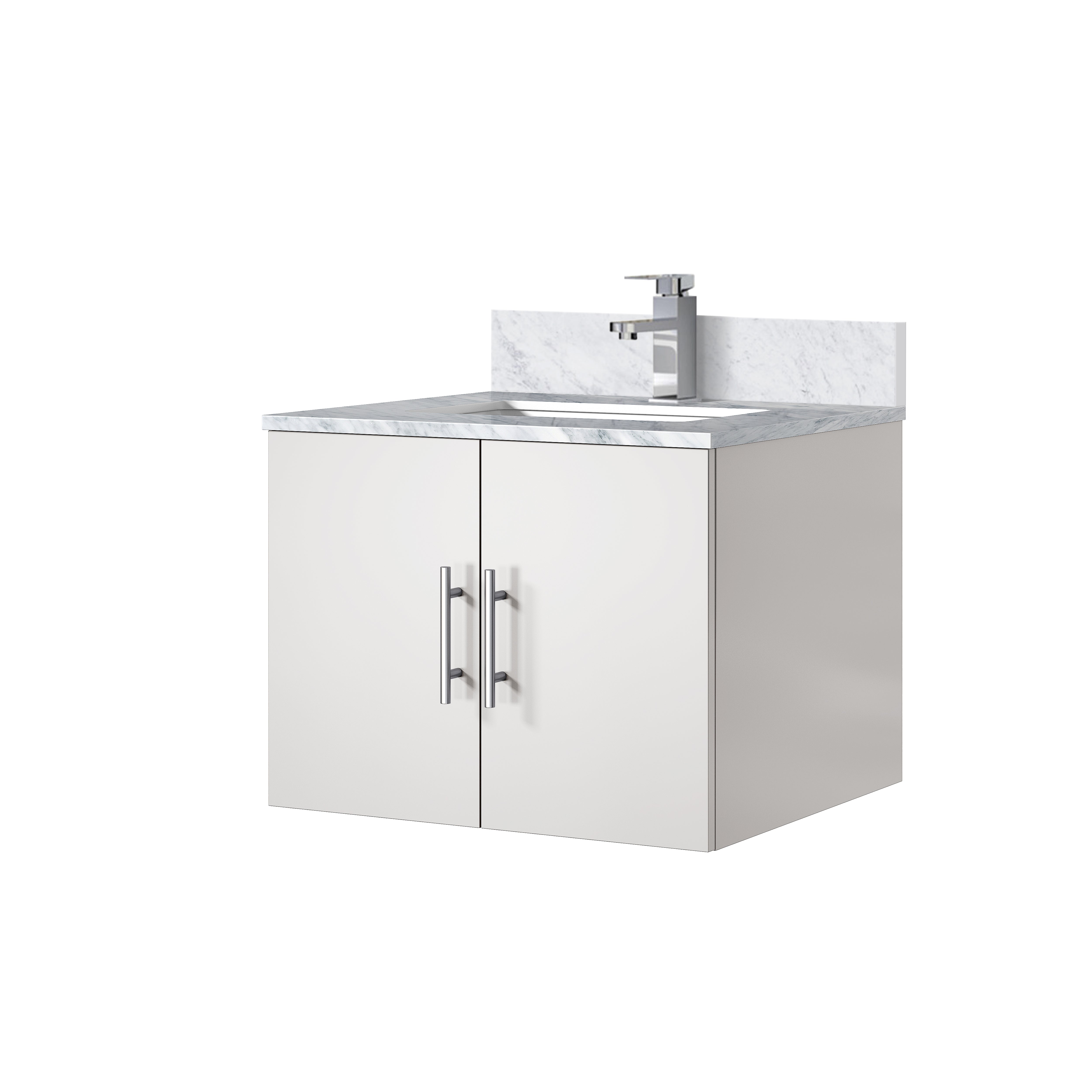 Geneva 24 in. W x 22 in. D Glossy White Bath Vanity