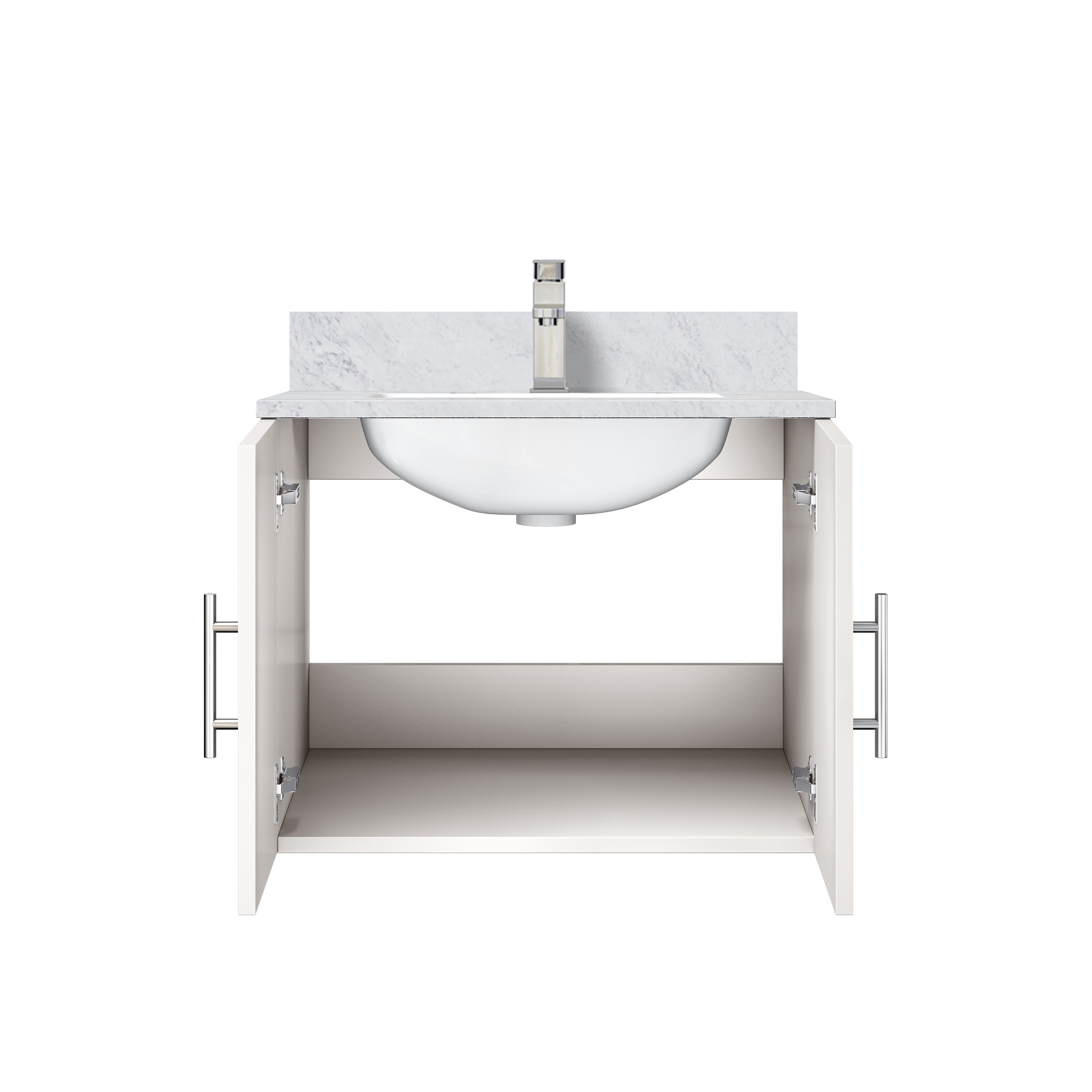 Geneva 24 in. W x 22 in. D Glossy White Bath Vanity