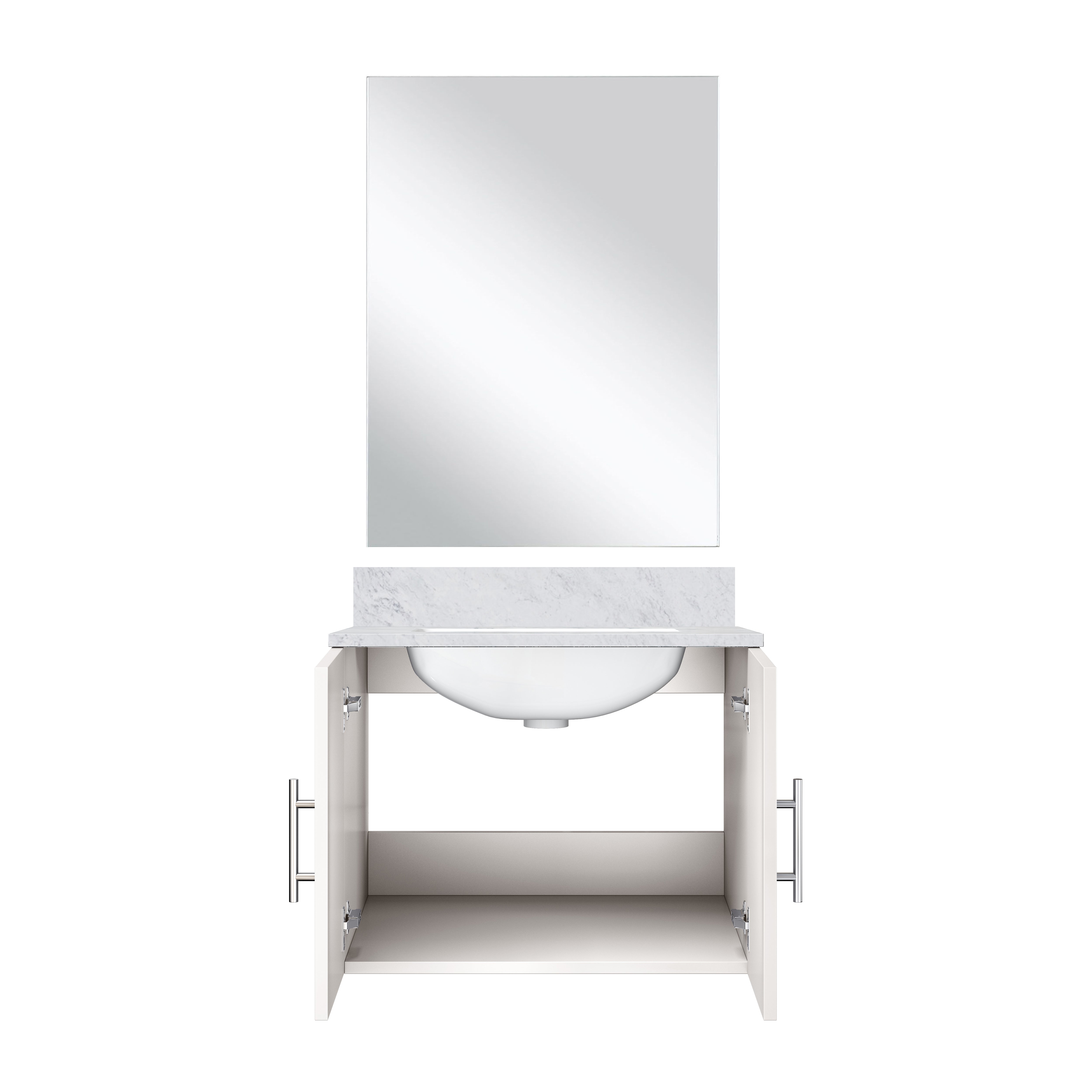 Geneva 24 in W x  in D Glossy White Single Bath Vanity