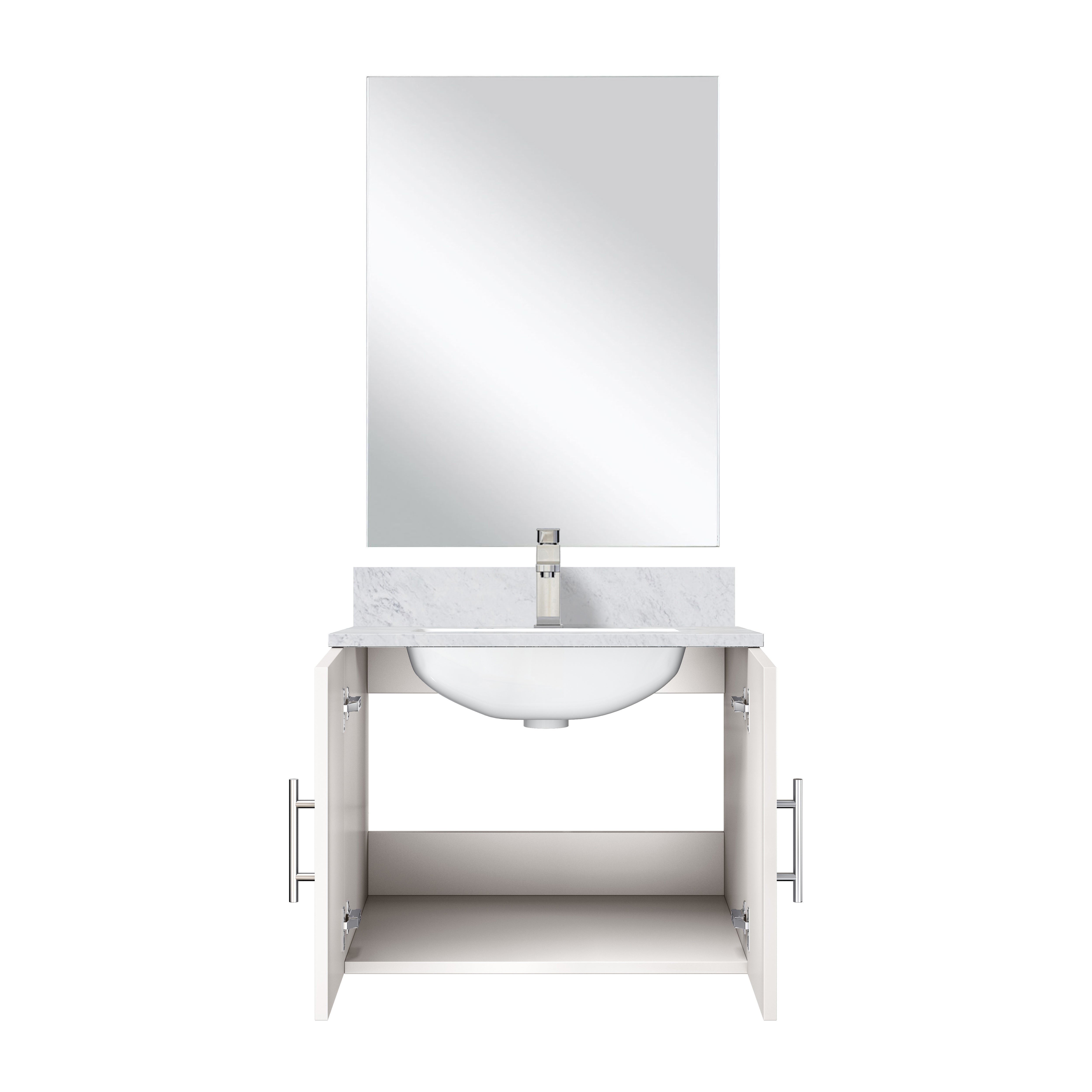 Geneva 24 in W x  in D Glossy White Single Bath Vanity