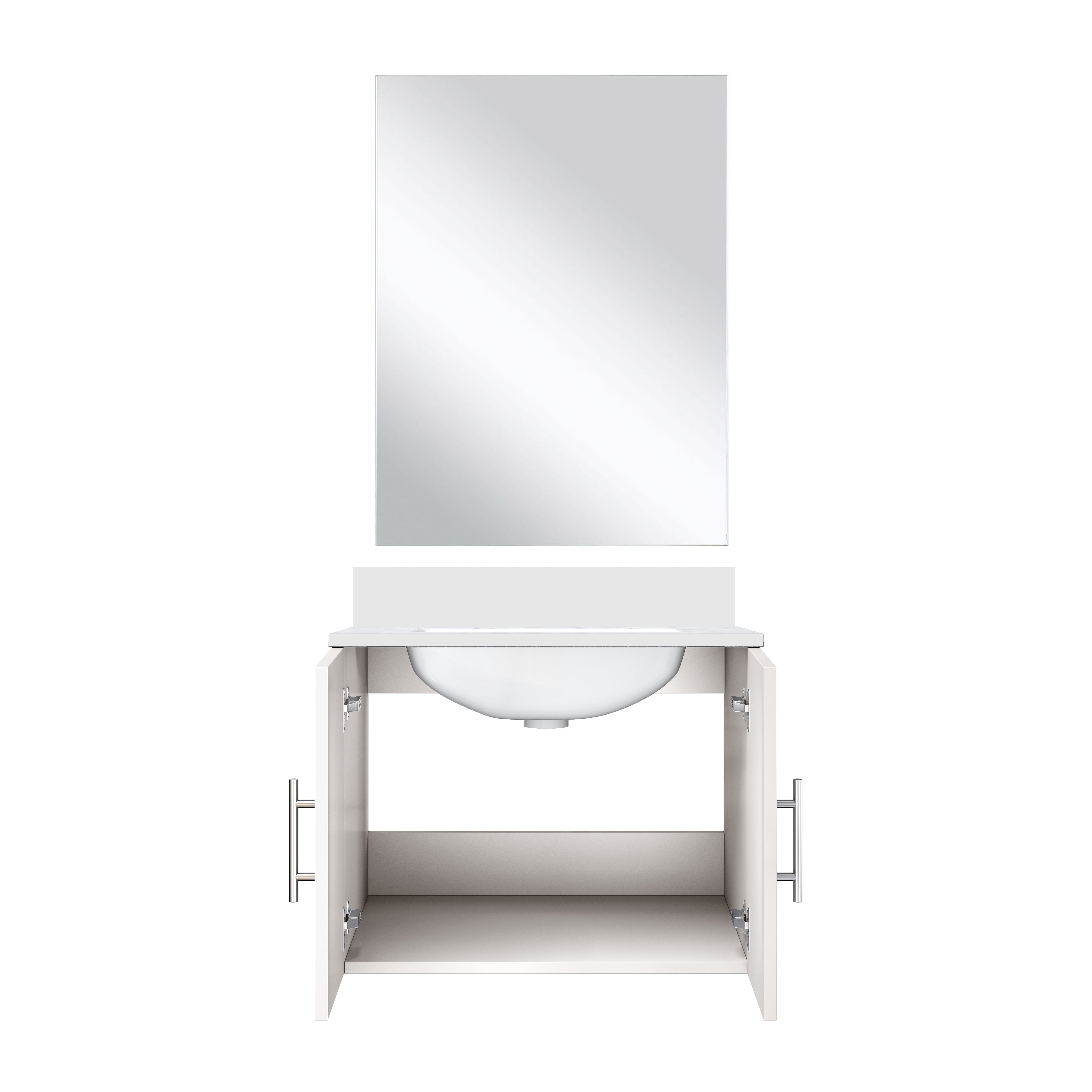 Geneva 24 in W x  in D Glossy White Single Bath Vanity