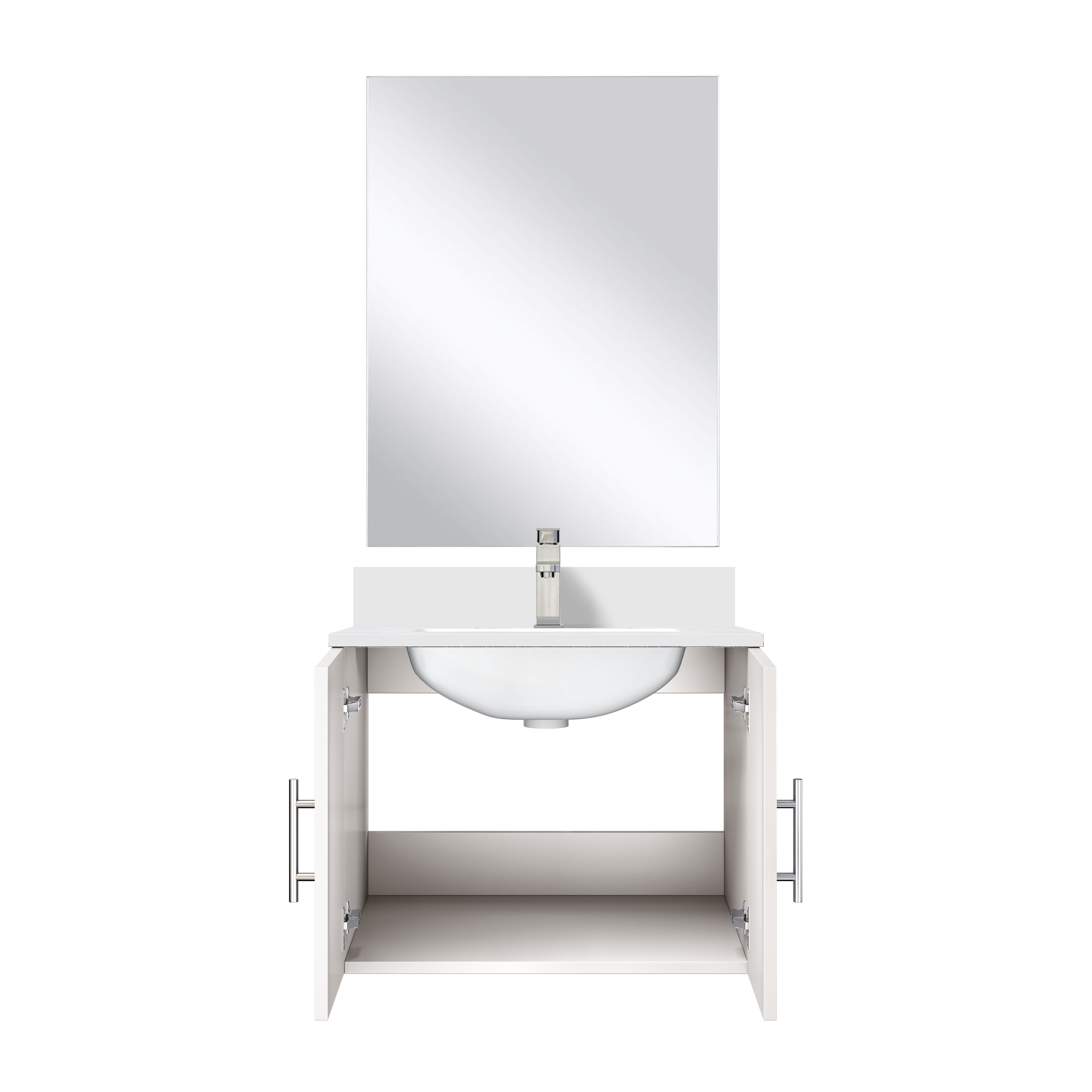 Geneva 24 in W x  in D Glossy White Single Bath Vanity