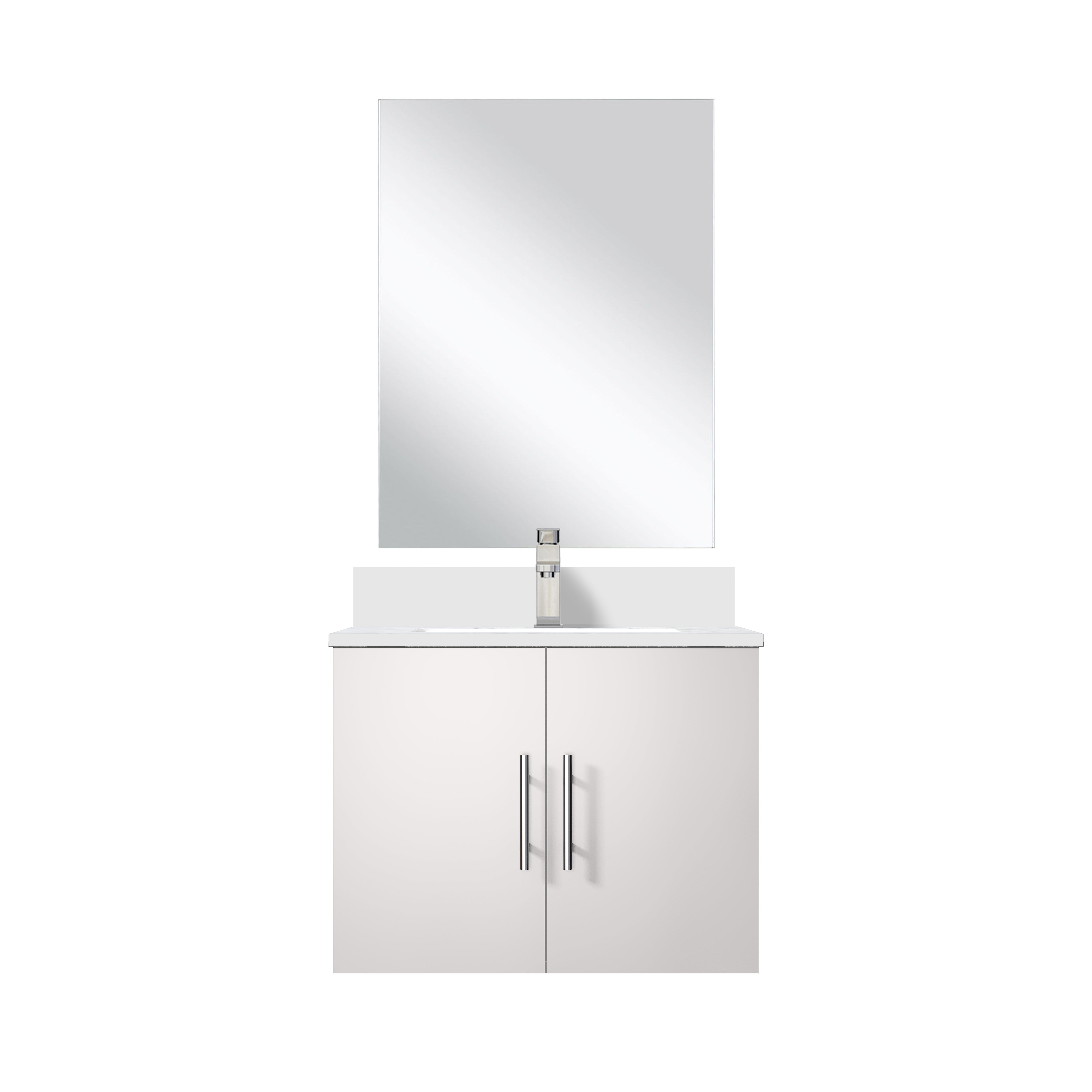 Geneva 24 in W x  in D Glossy White Single Bath Vanity