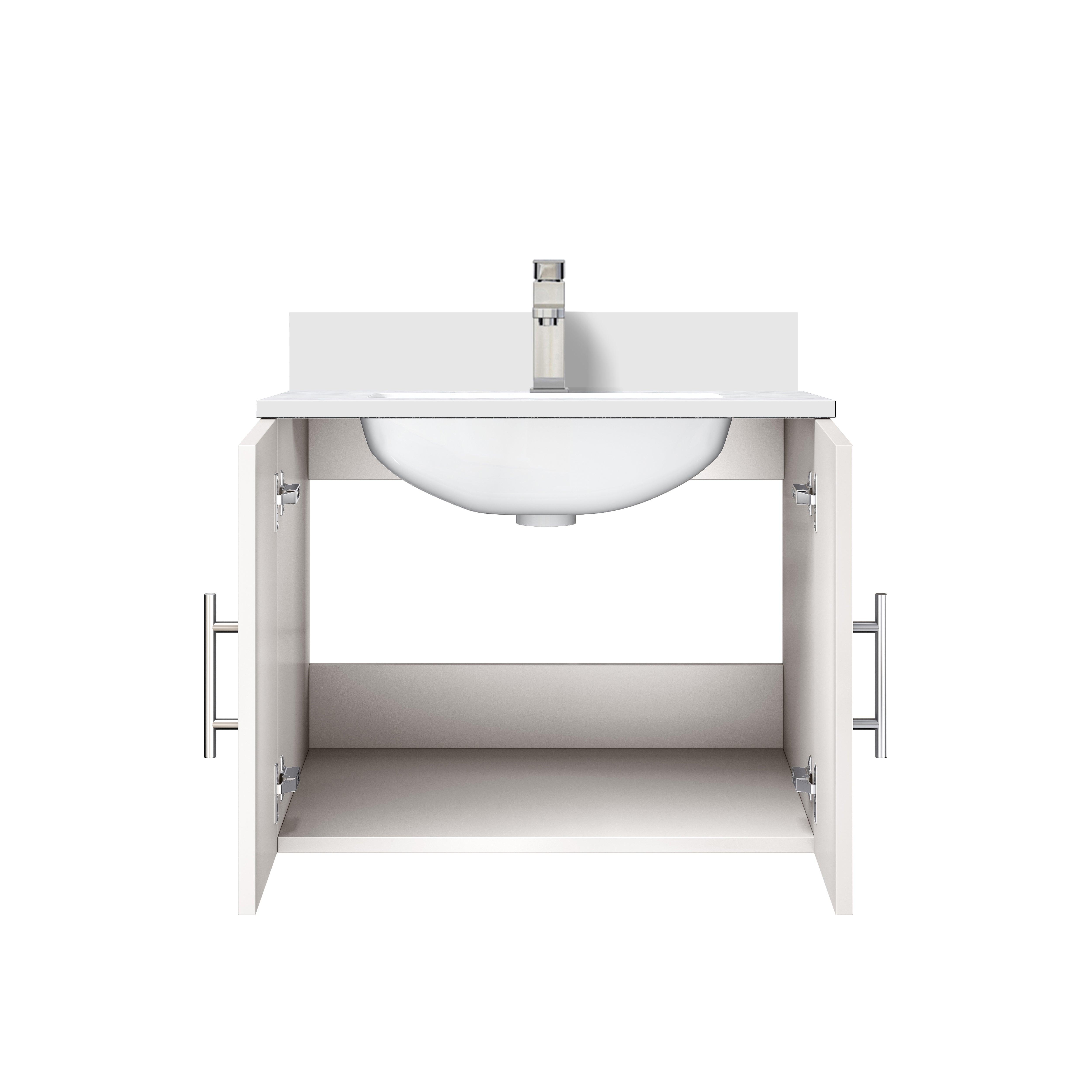 Geneva 24 in. W x 22 in. D Glossy White Bath Vanity