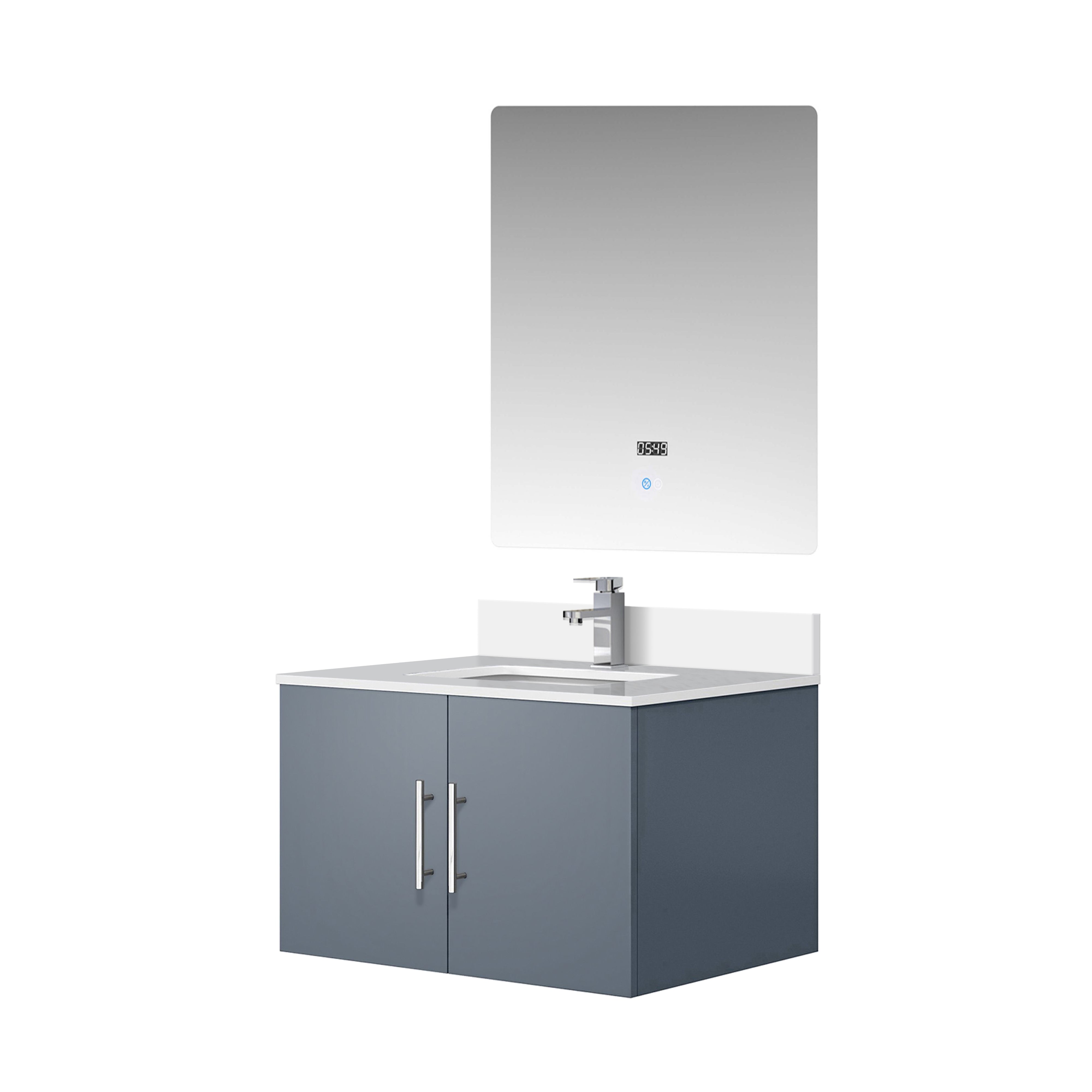 Geneva 30 in. W x 22 in. D Dark Grey Bath Vanity
